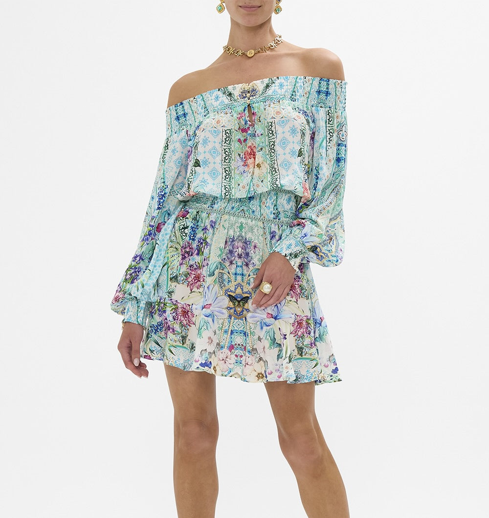 Off Shoulder Short Dress Sunrise In Sintra