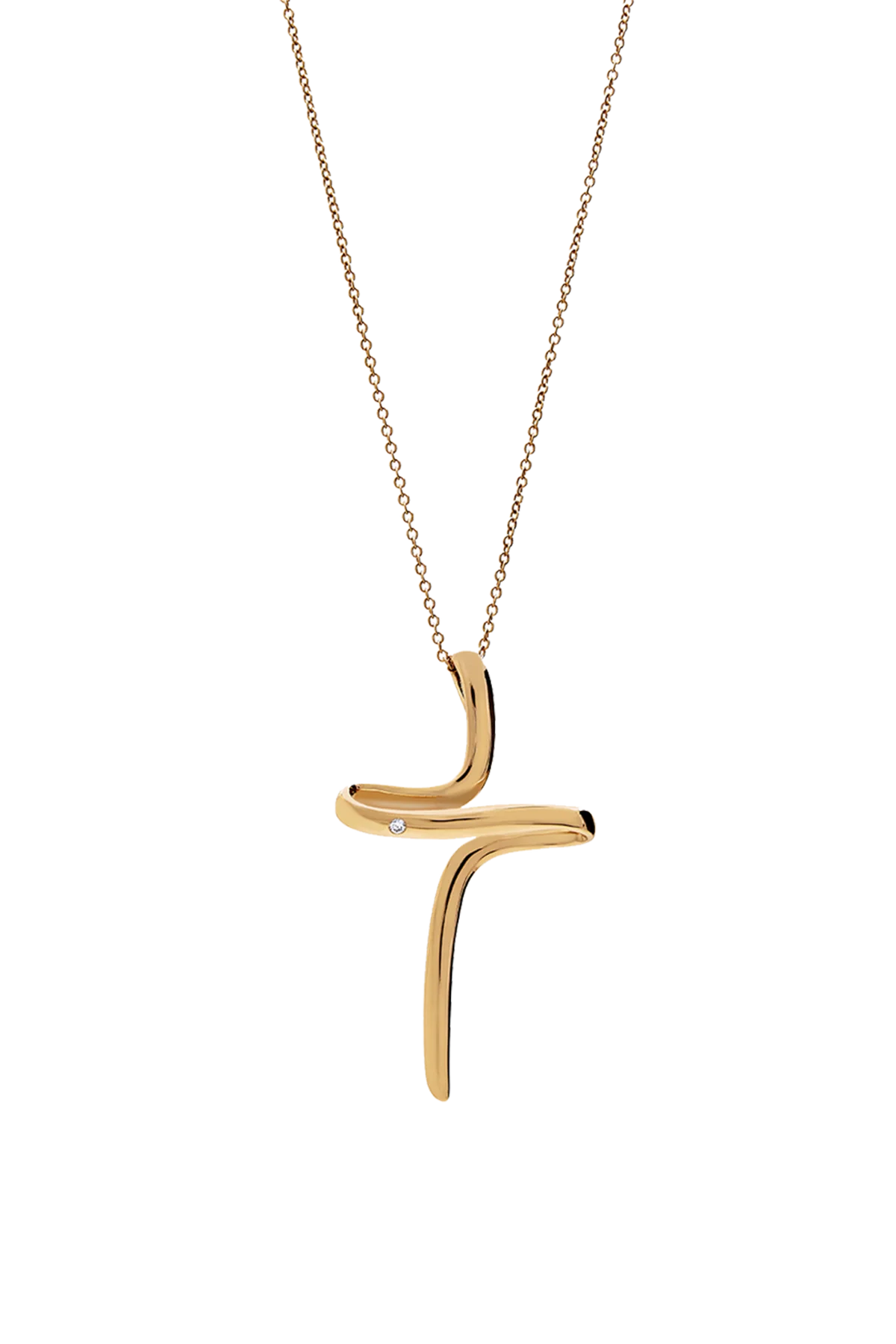 Ribbon Sz1 White Diamond Bezel Set Necklace