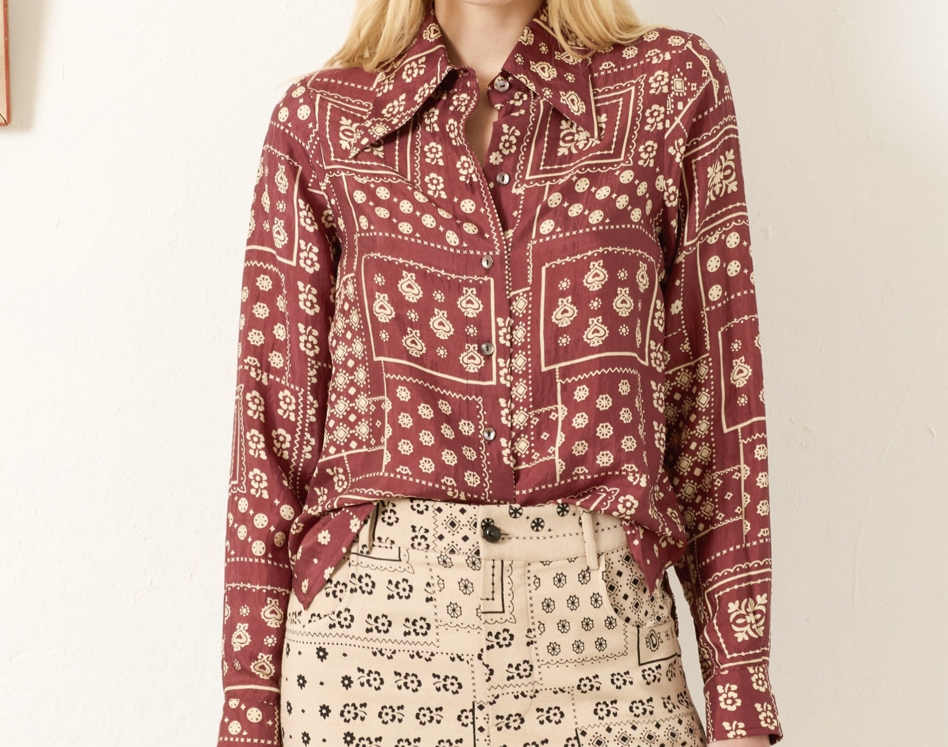 Dolly Saddle Panel Silk Shirt