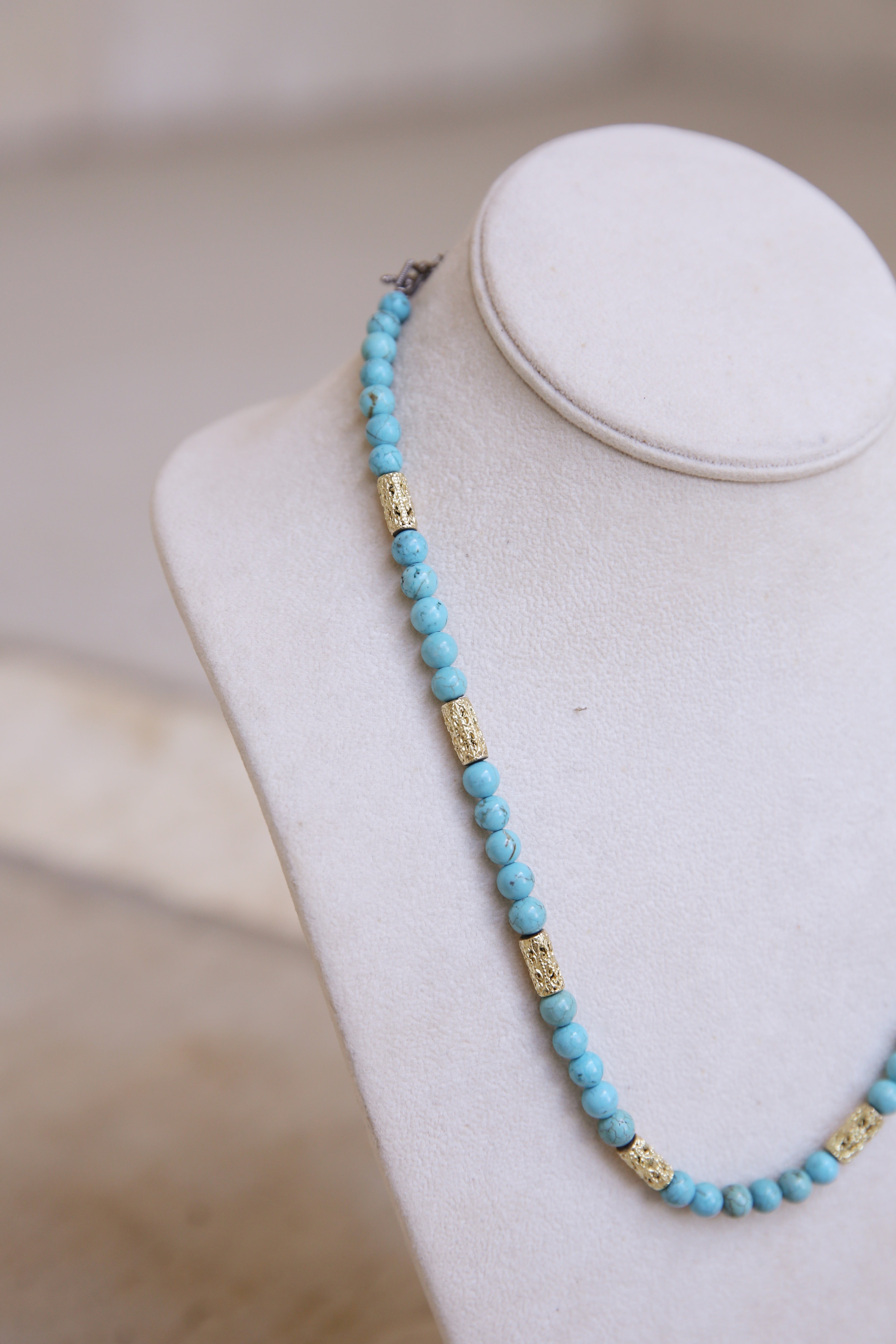 20" Artifact Turquoise Beaded Necklace