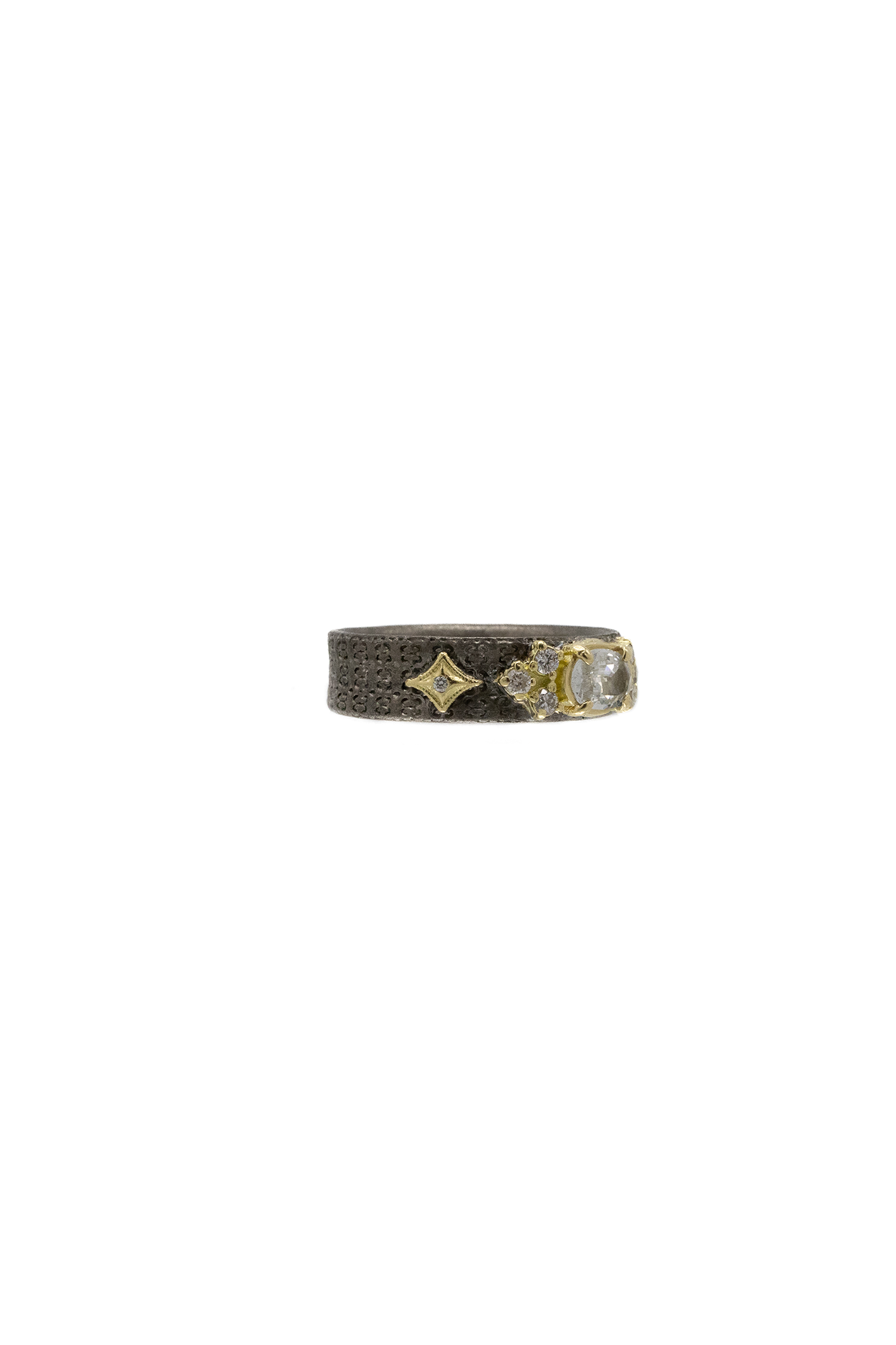 6X4 MM White Sapphire Stack Band