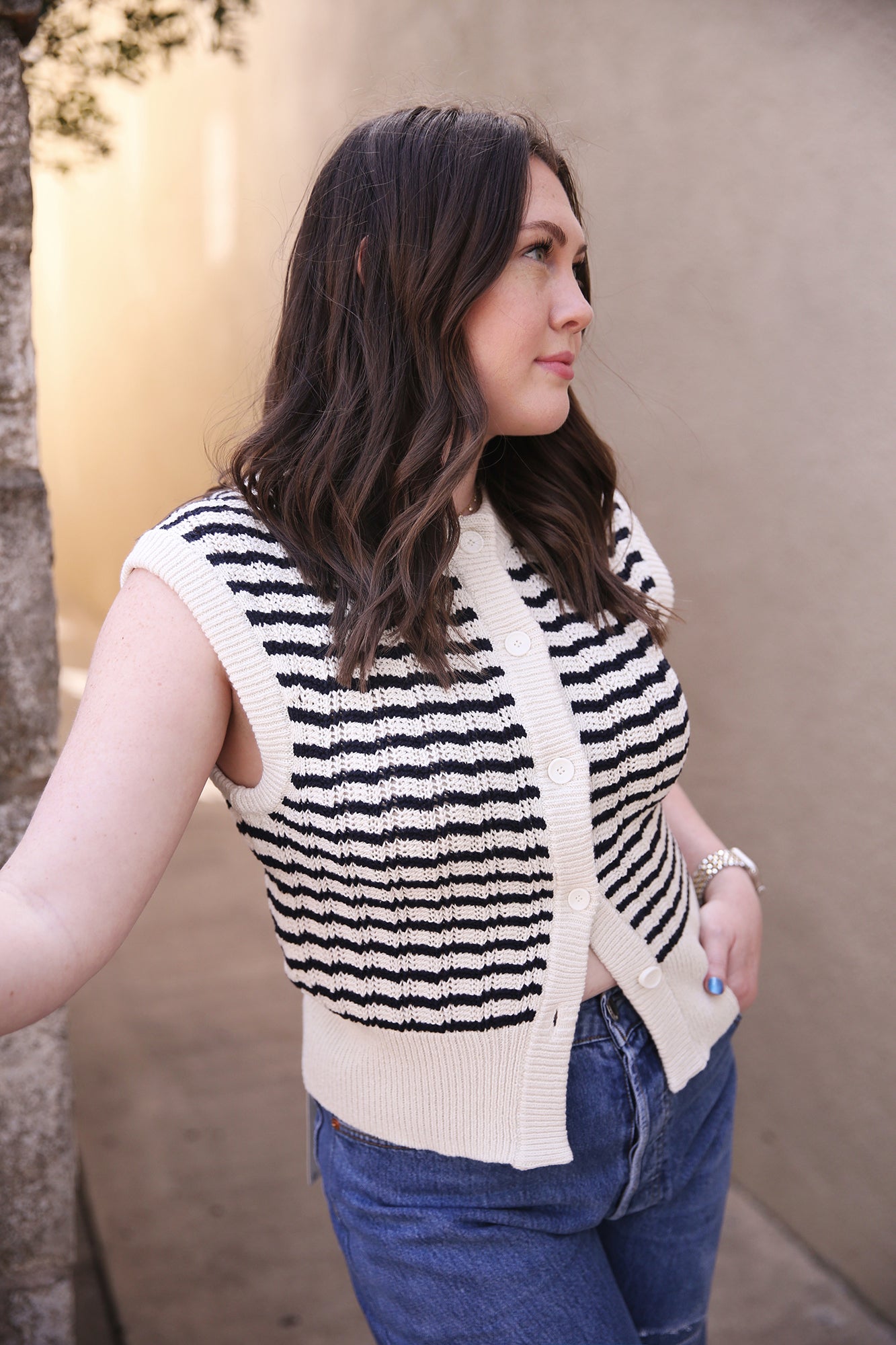 Margo Striped Sweater Top