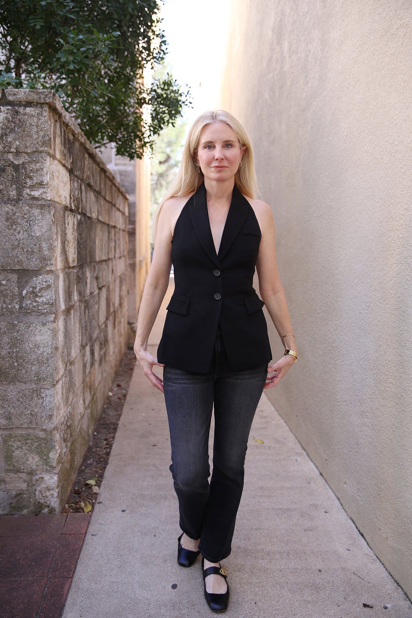 Alexa Tailored Vest Black