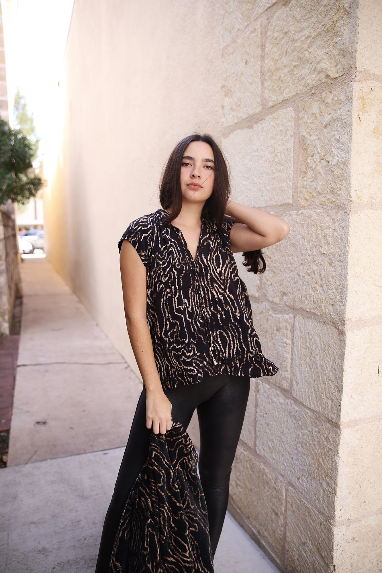 Alvarez Keyla Natural Crepe Top