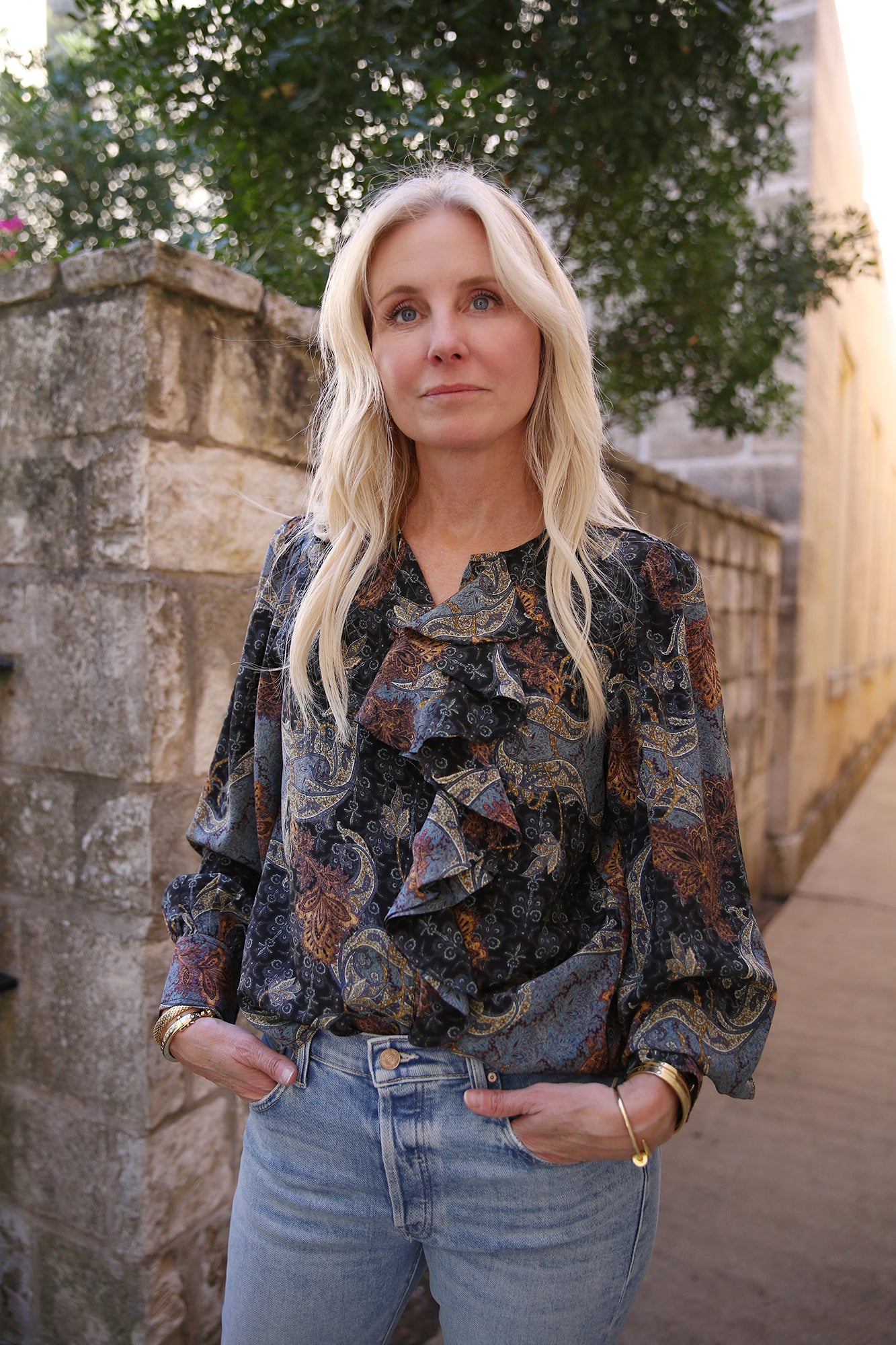 Adelaide Silk Blouse Azure