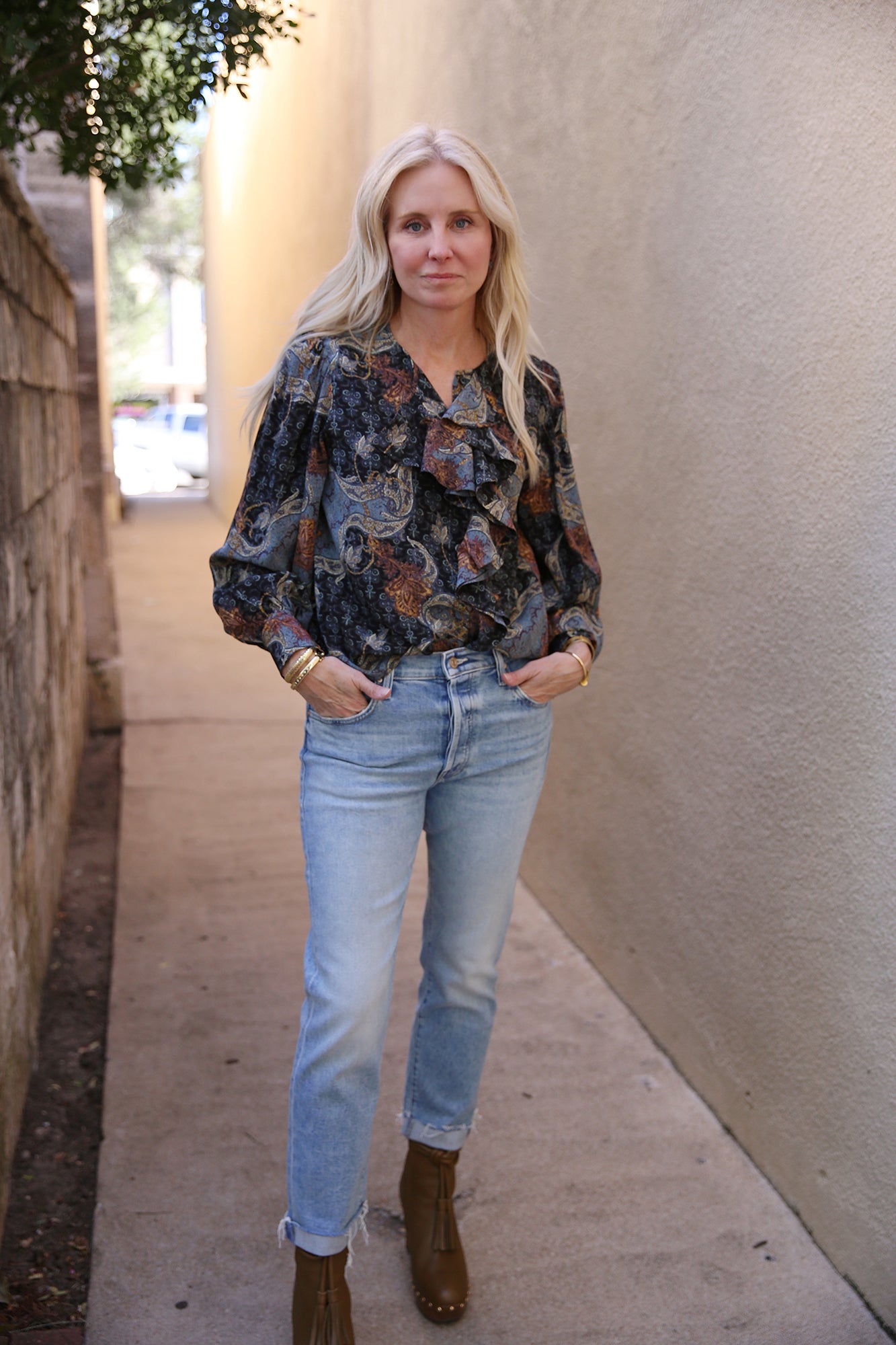 Adelaide Silk Blouse Azure
