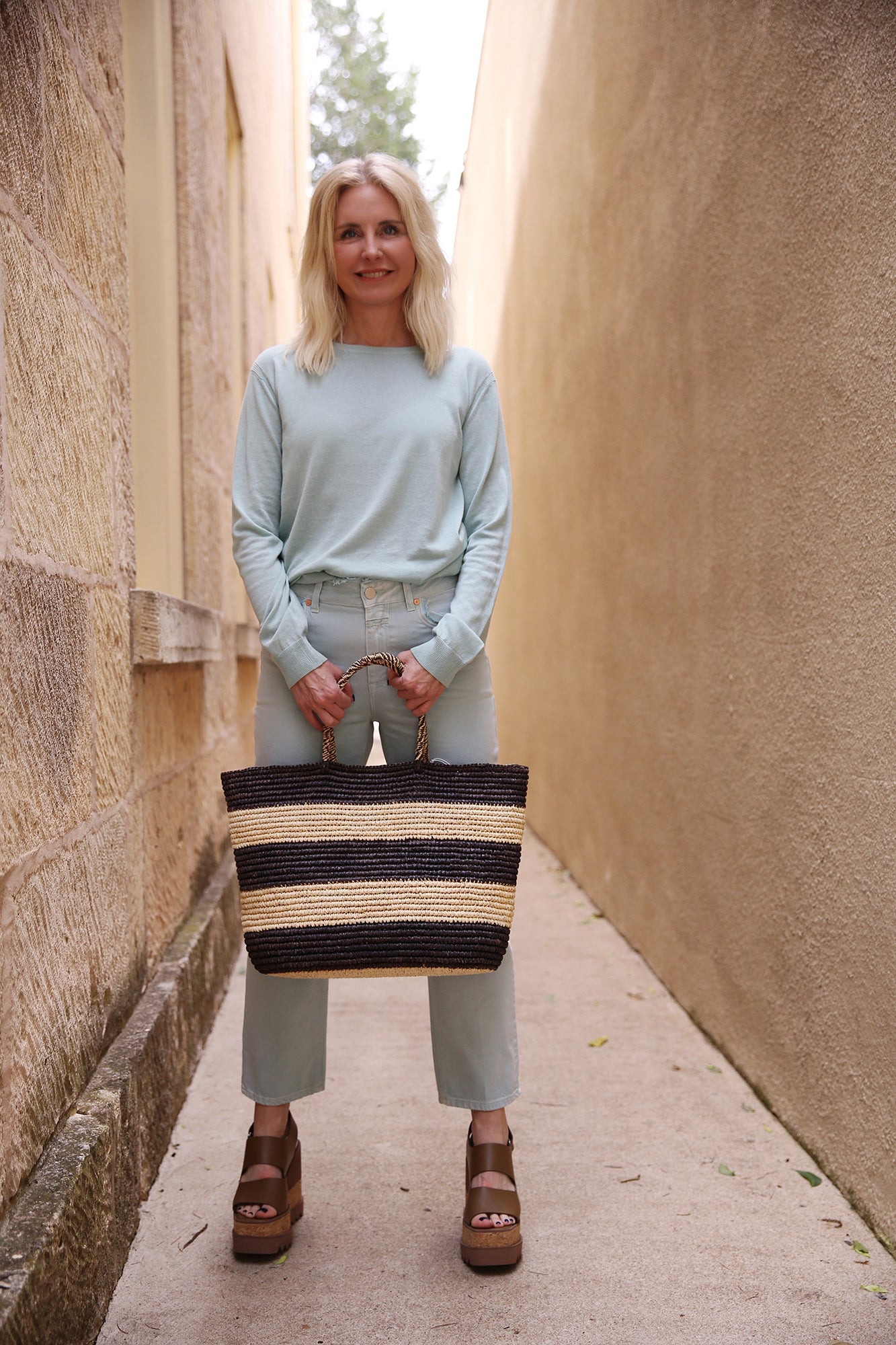 Chase Stripe Straw Woven Bag