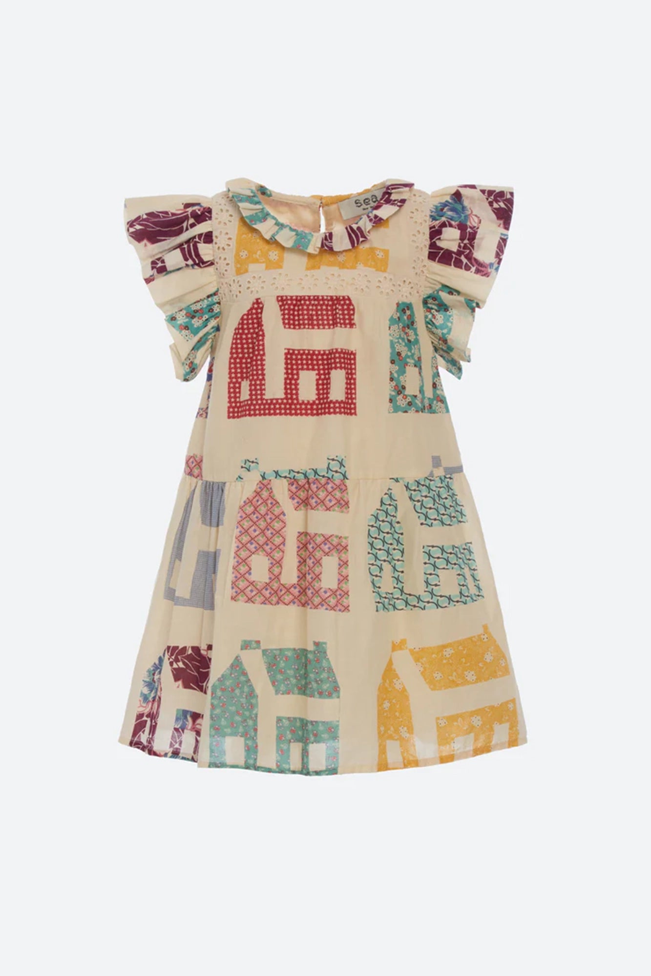Anneliese Patchwork Short Sleeve Dress