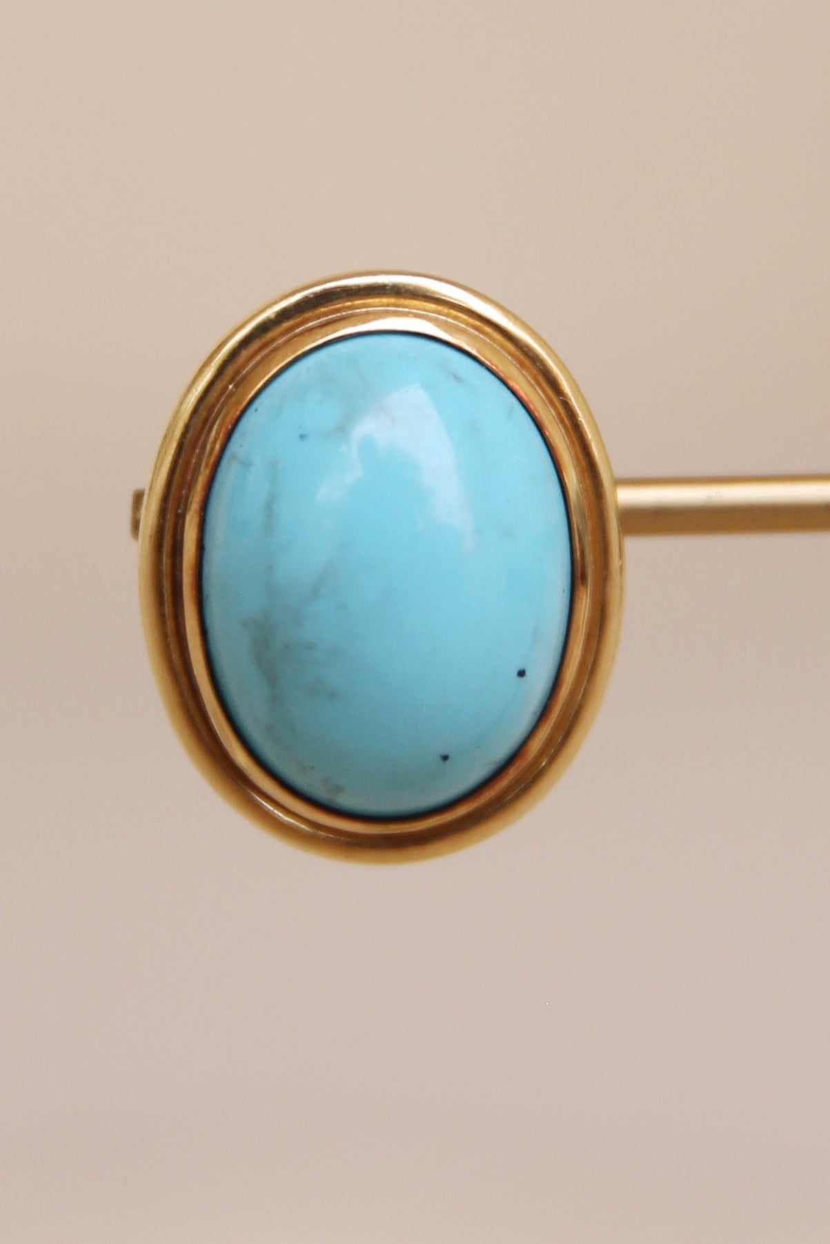 Antique 18k Yellow Gold & Turquoise Stud Earrings