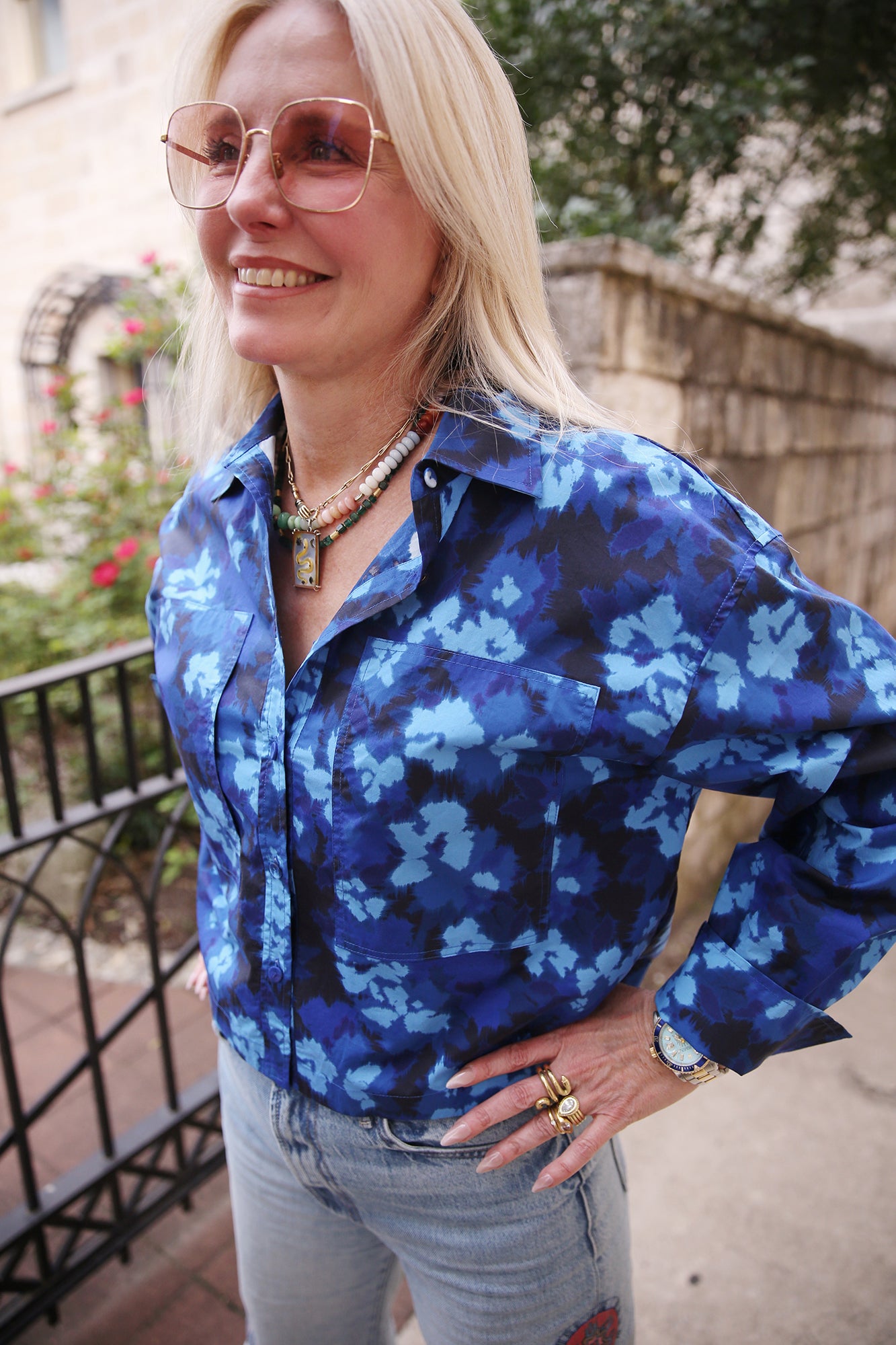Aria Ikat Floral Blouse
