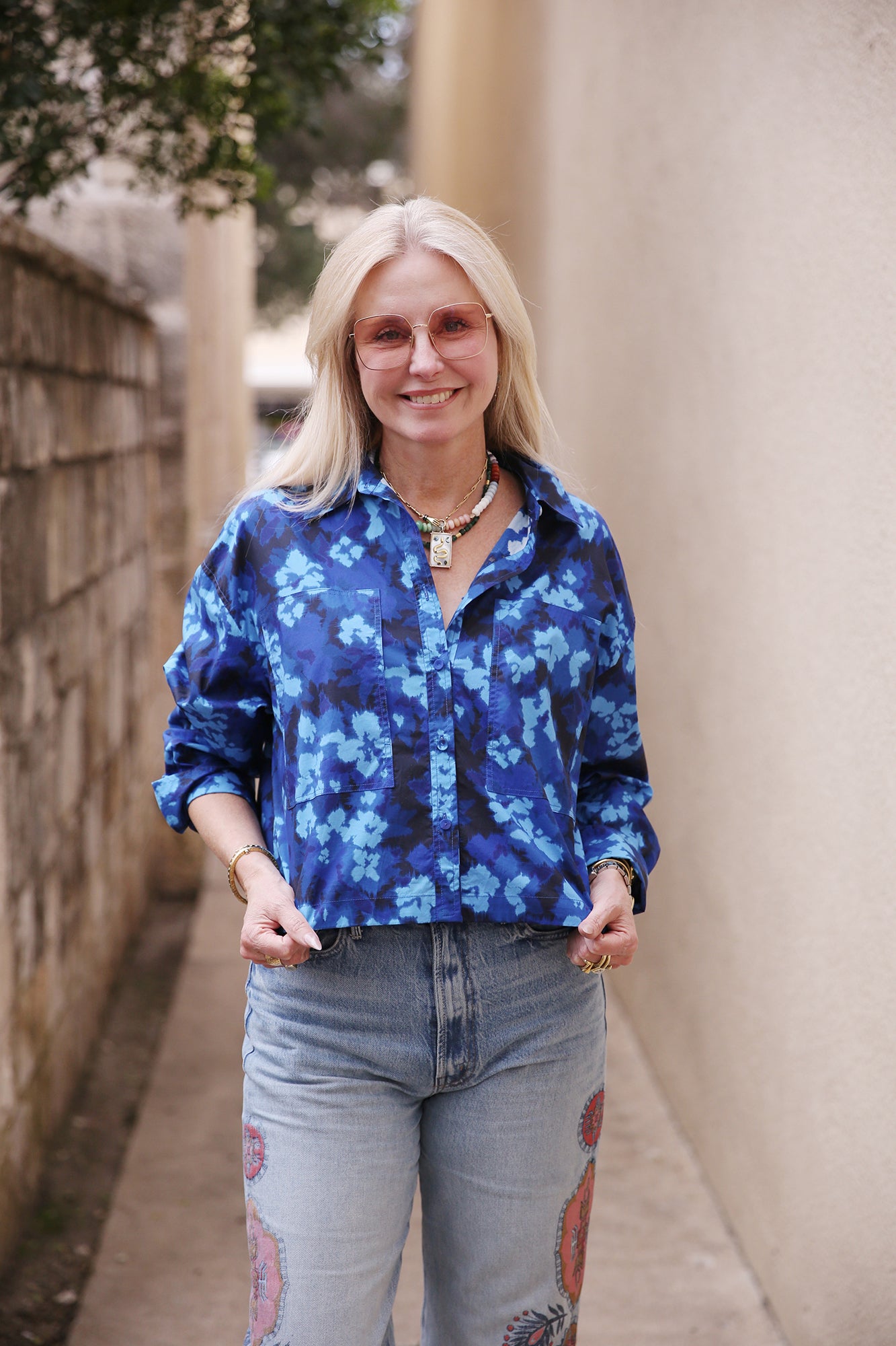 Aria Ikat Floral Blouse