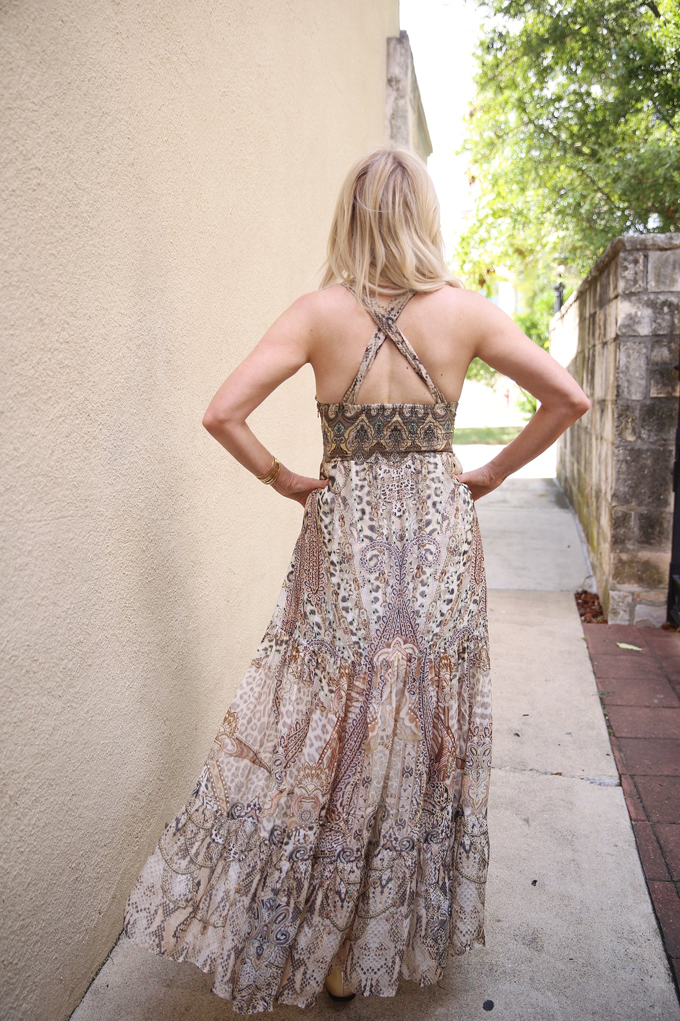 Bead Strap Gathered Panel Dress The Throne Room