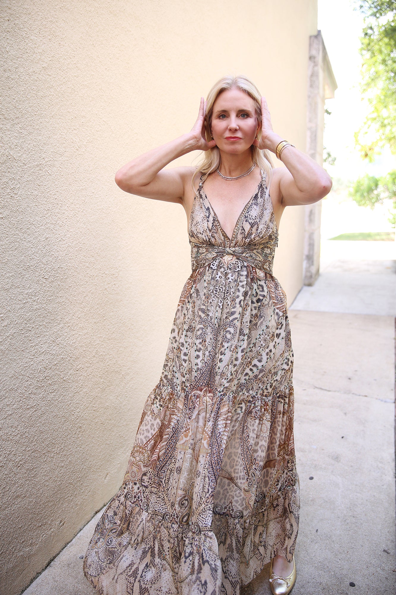Bead Strap Gathered Panel Dress The Throne Room