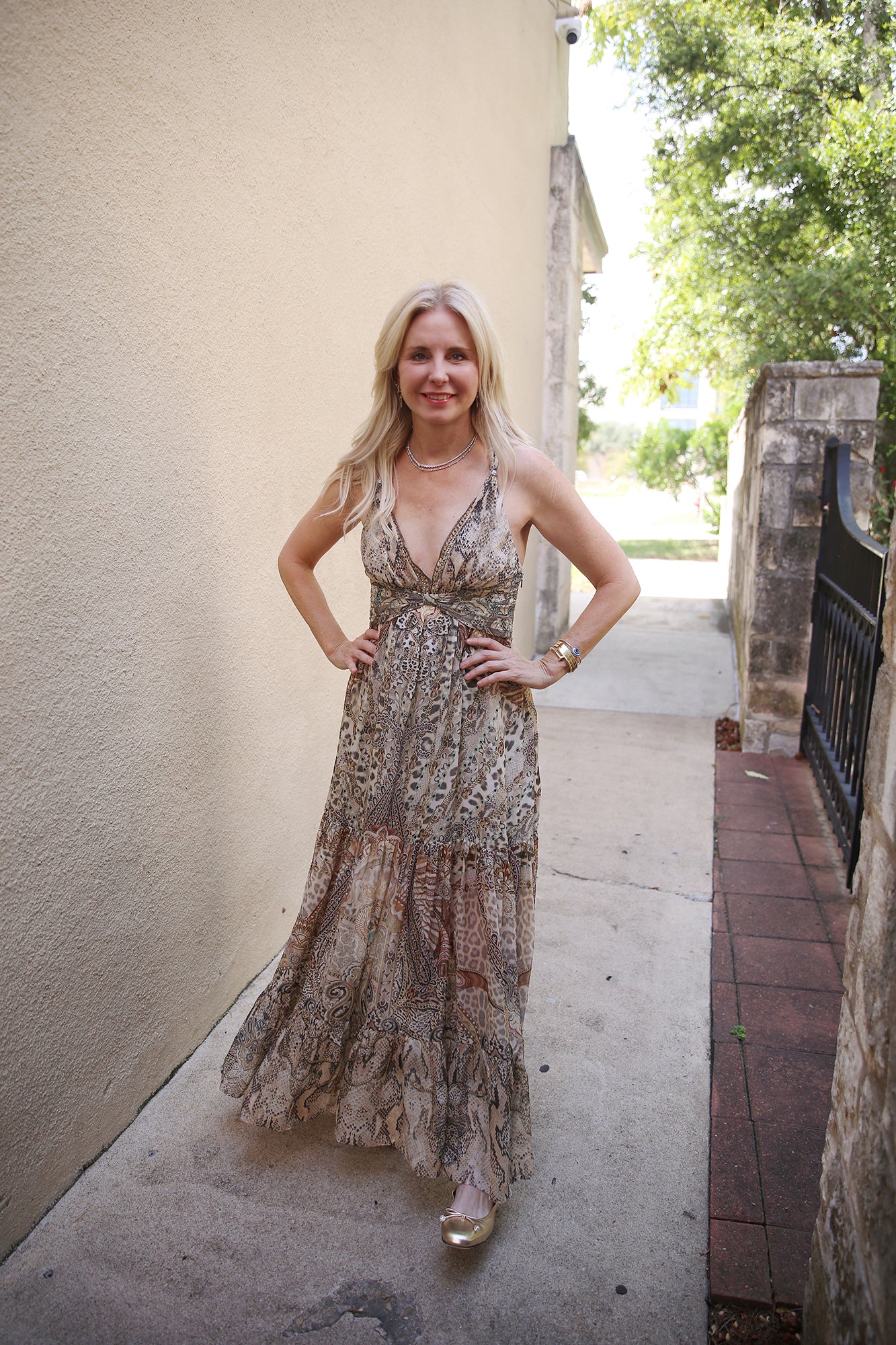 Bead Strap Gathered Panel Dress The Throne Room