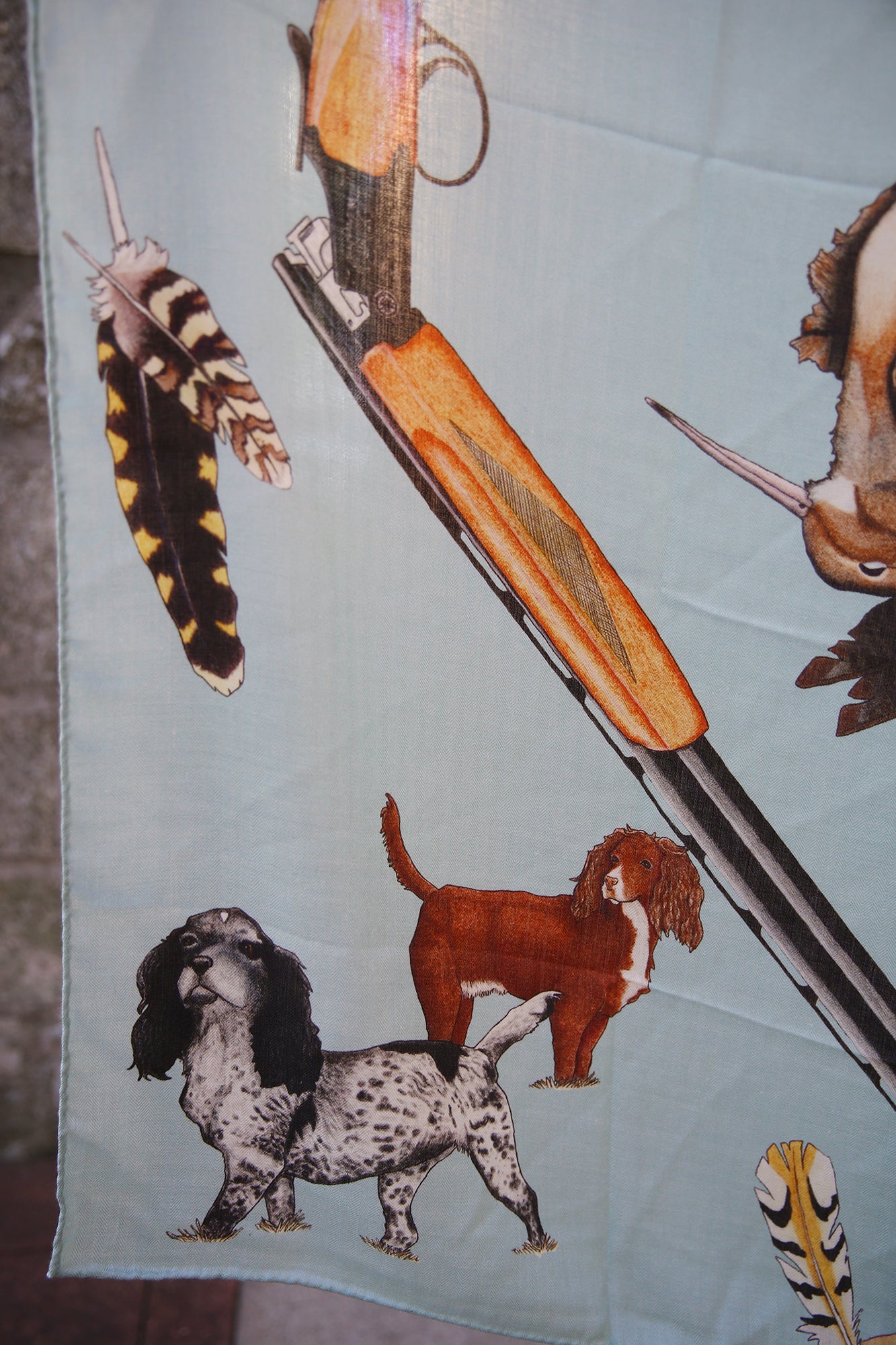 Bird Hunting Fend L'Air Cashmere Silk Shawl 54x54"