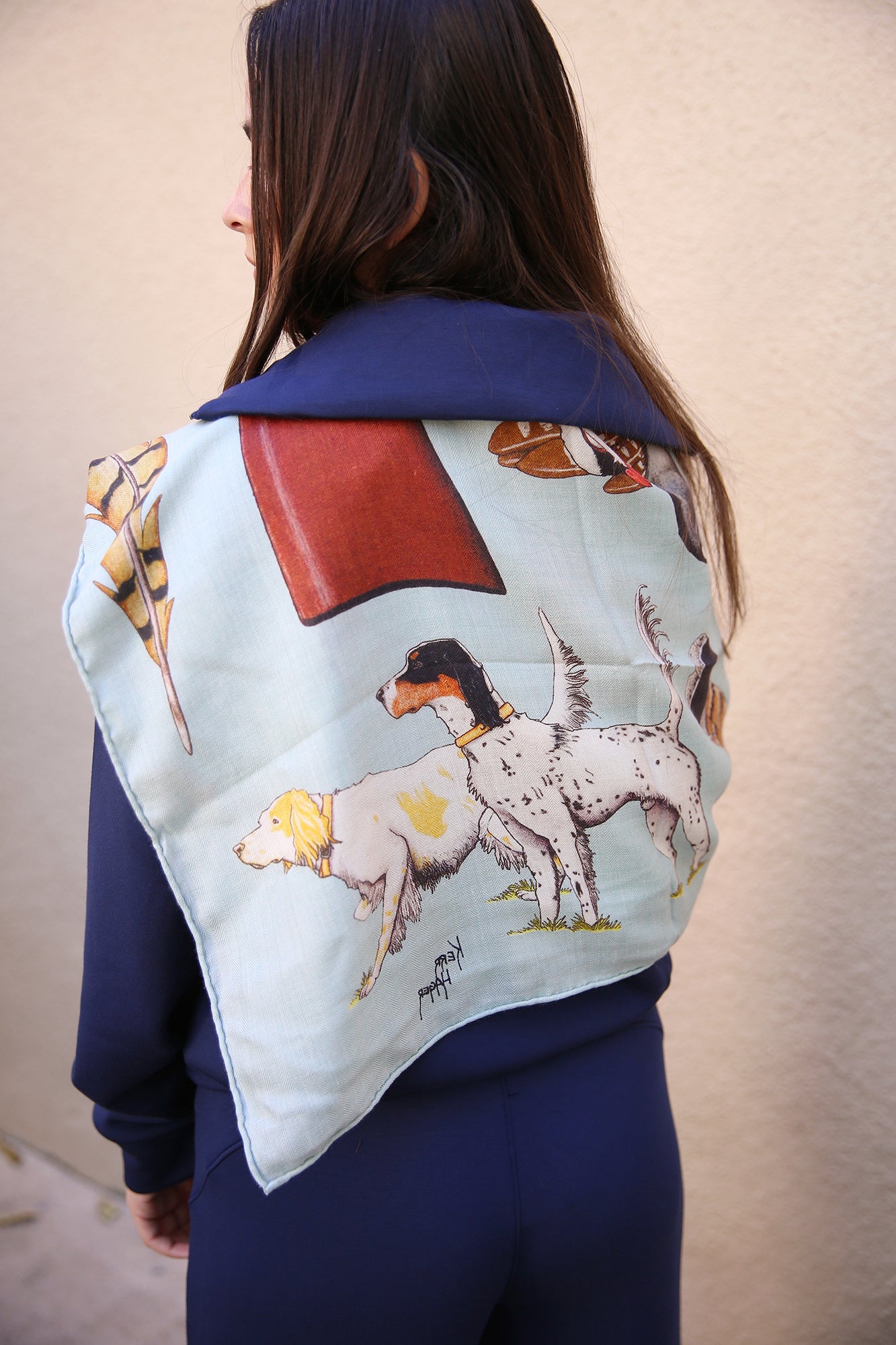 Bird Hunting Fend L'Air Cashmere Silk Shawl 54x54"