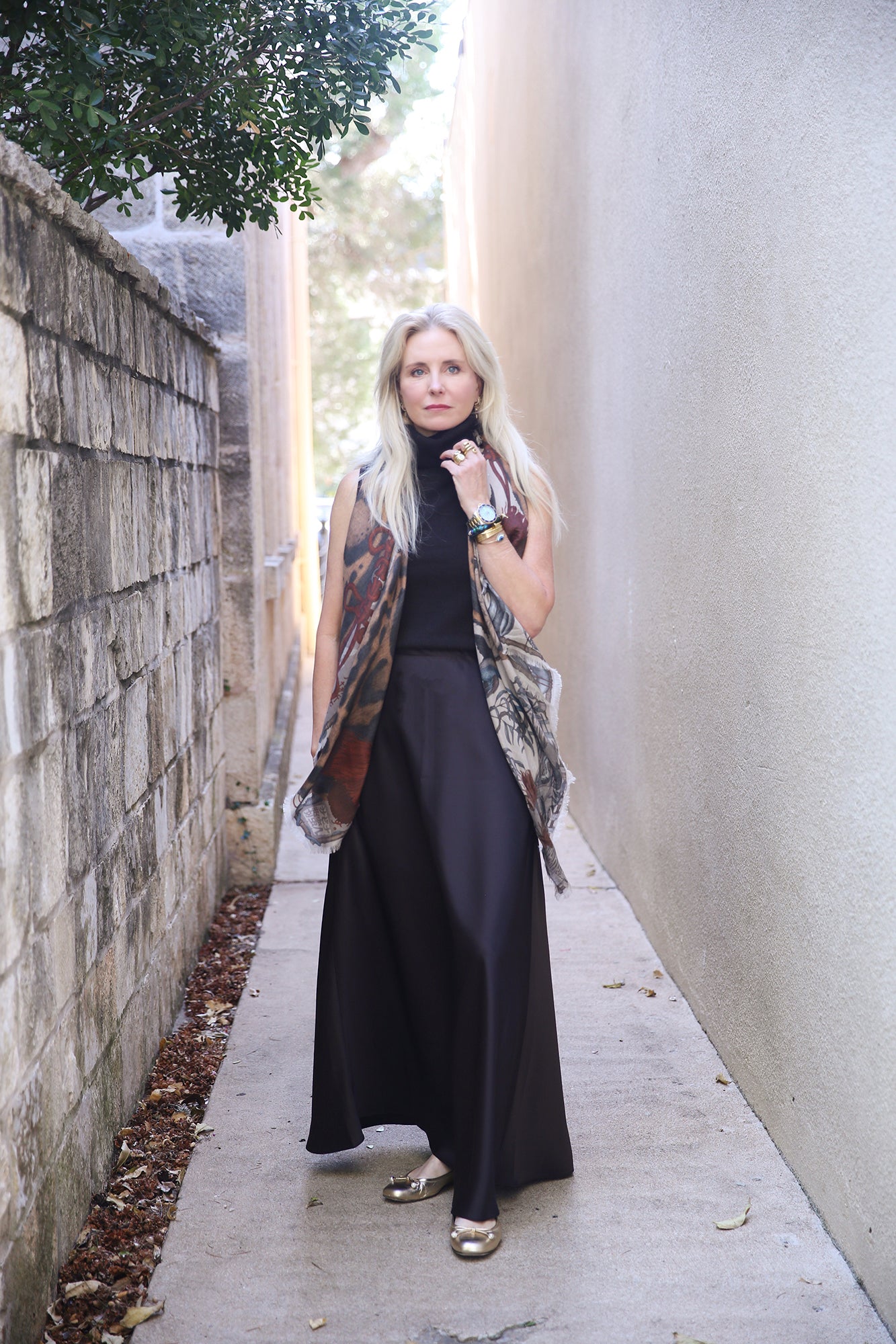 Barb Satin Maxi Skirt Chocolate