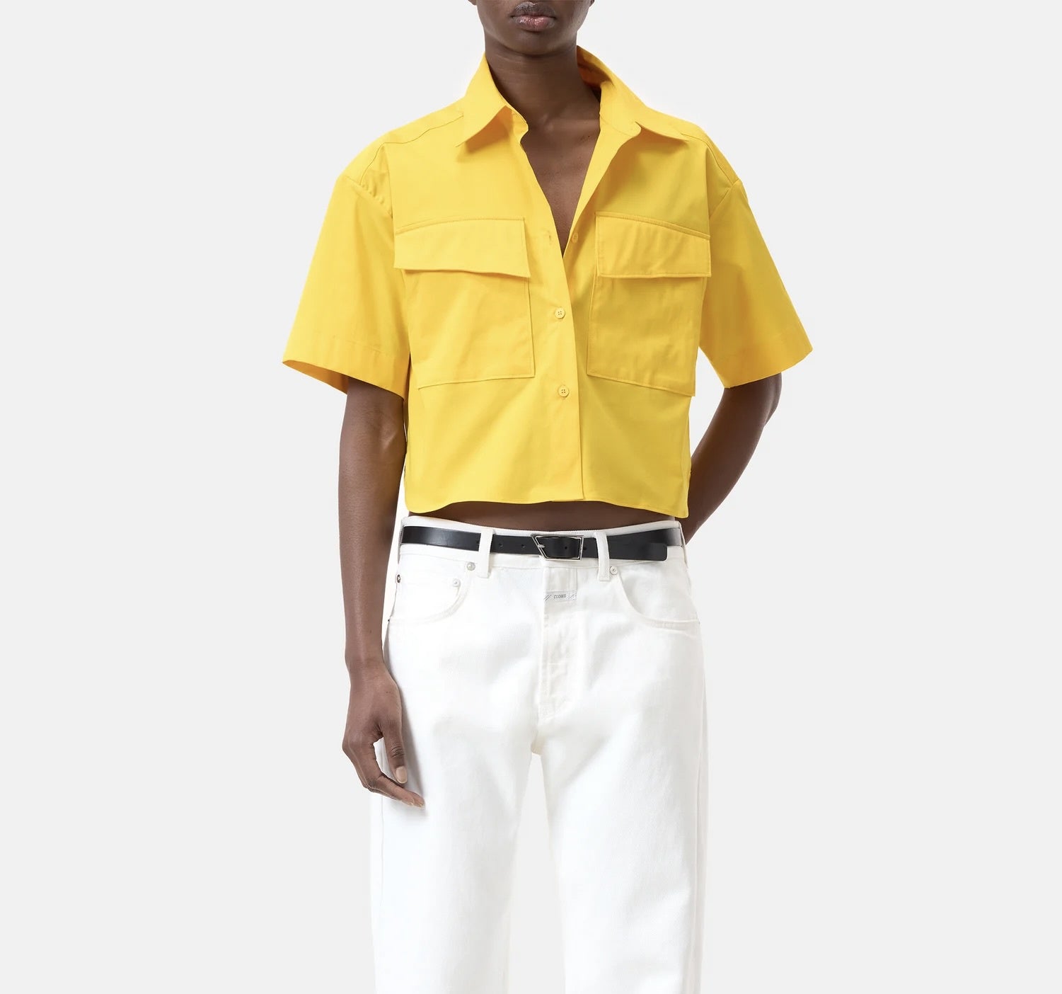 Short Utility Blouse in Cotton Poplin