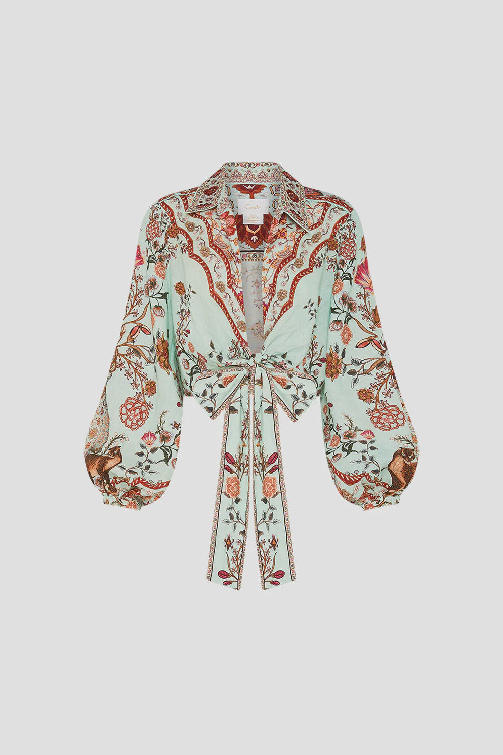 Cropped Linen Wrap Shirt Weaving Worlds