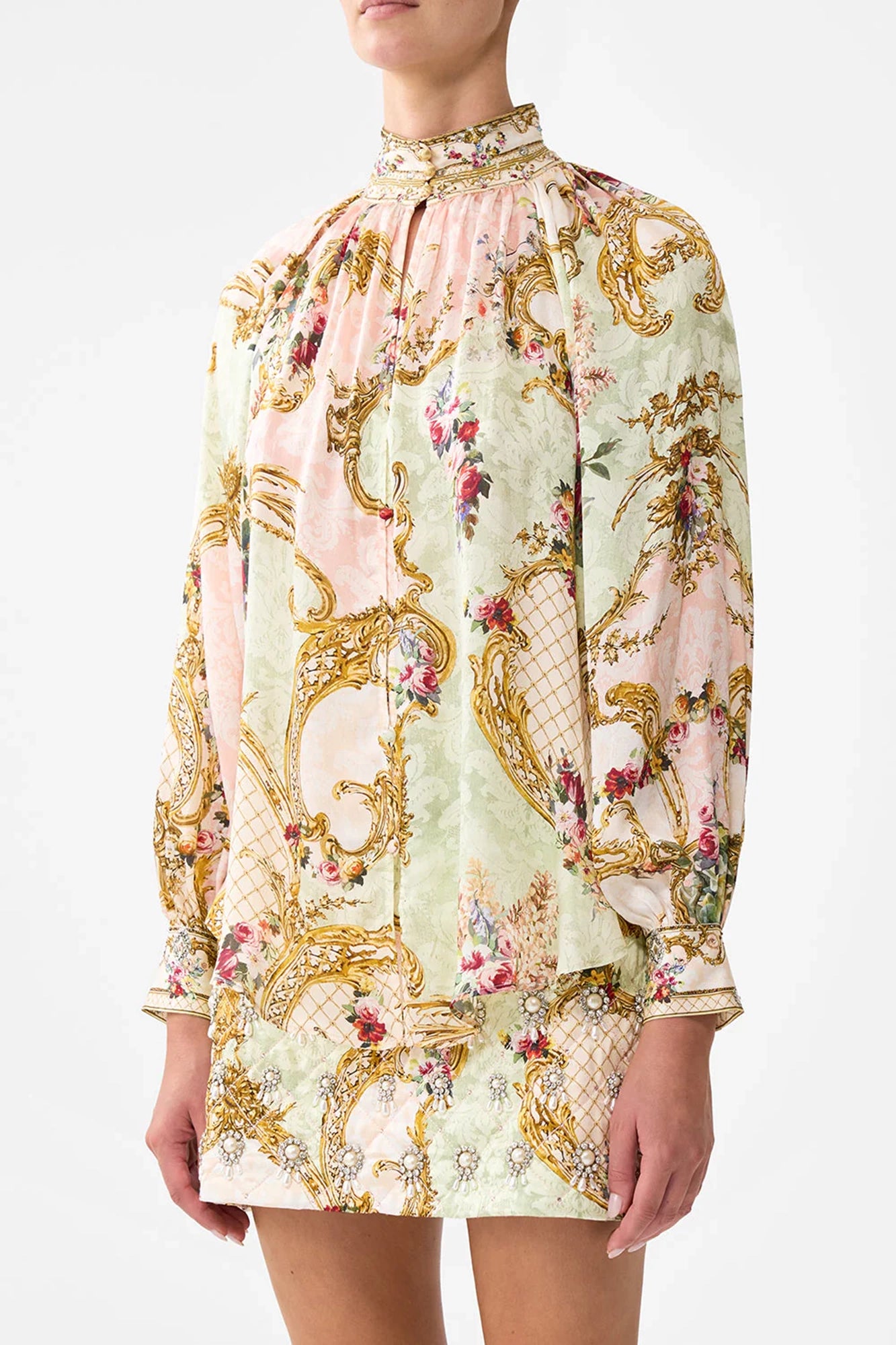 Raglan Button Up Shirt The Queen's Quarters