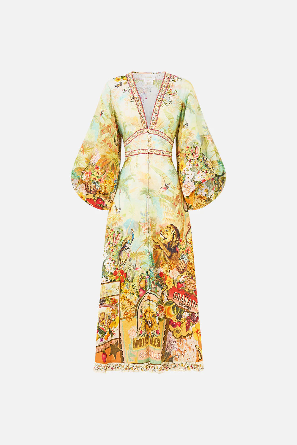 Shaped Waistband Midi Dress Va Va Vintage