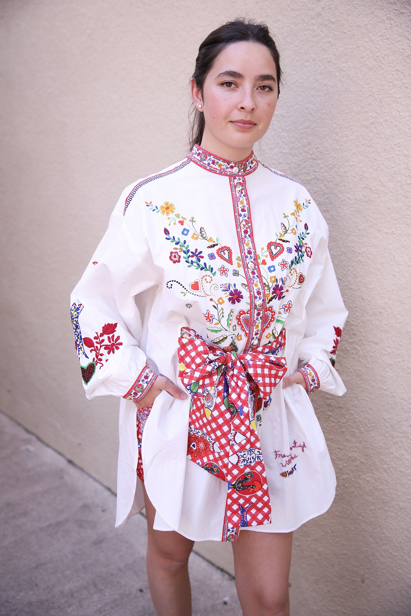 Waist Tie Button Through Shirt