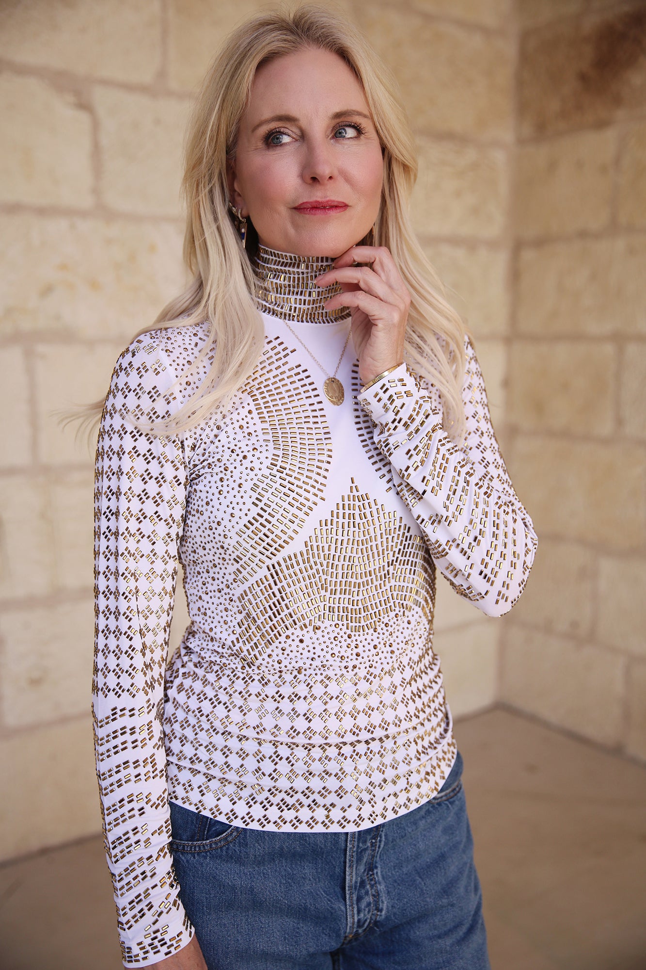 Hotfix Turtleneck With Buttons Valley Of The Queens