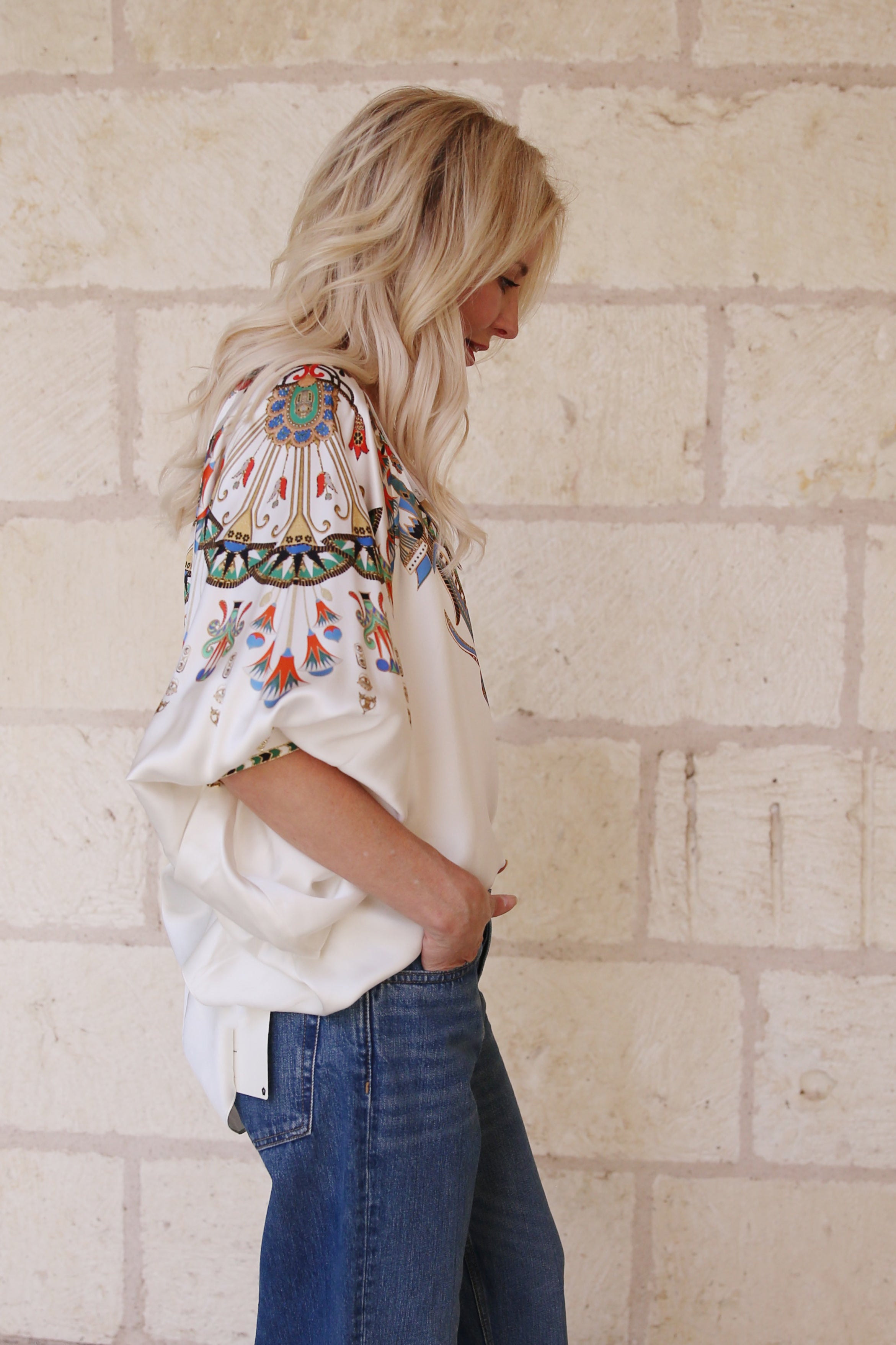 Raglan Sleeve Blouse With Cuff Valley Of The Queens OS