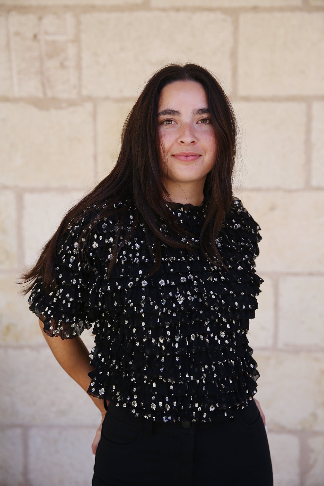Carmella Dotted Blouse Cosmos