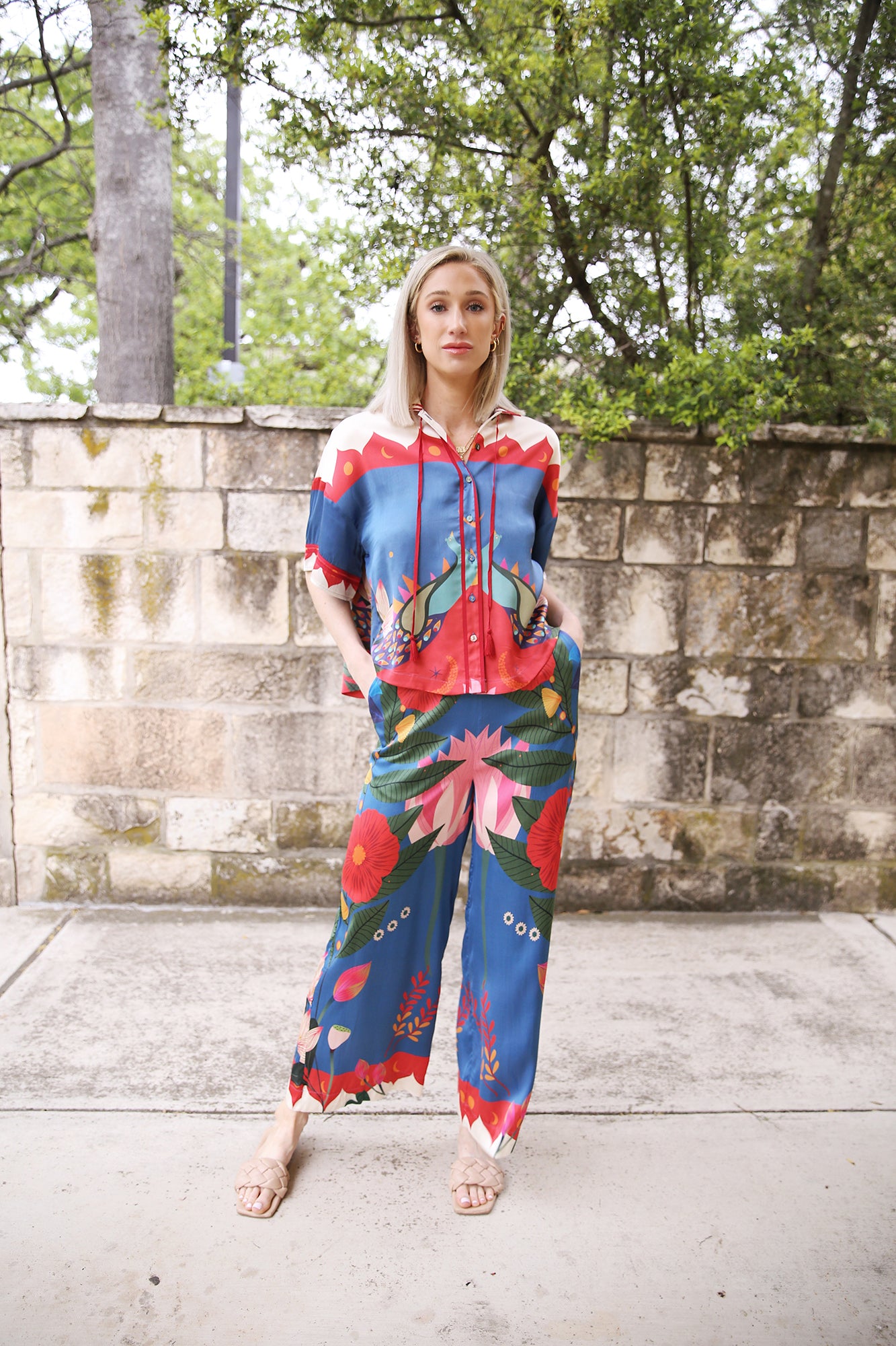 Palazzo Pants Peacock Hamsa
