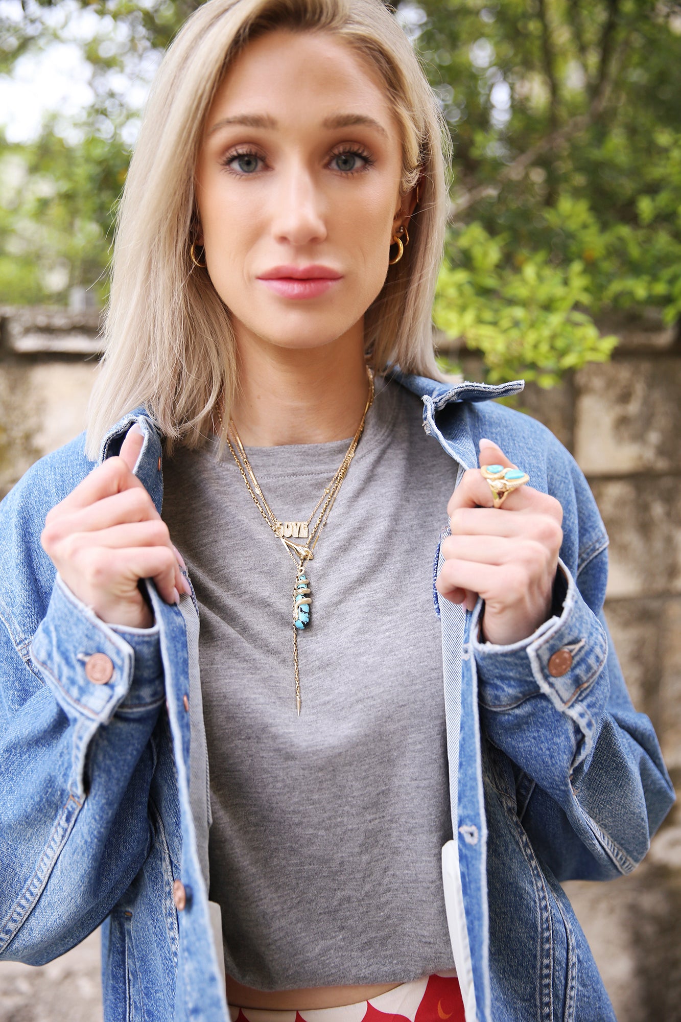 Marquise Diamond Head Snake Wrap Necklace Turquoise