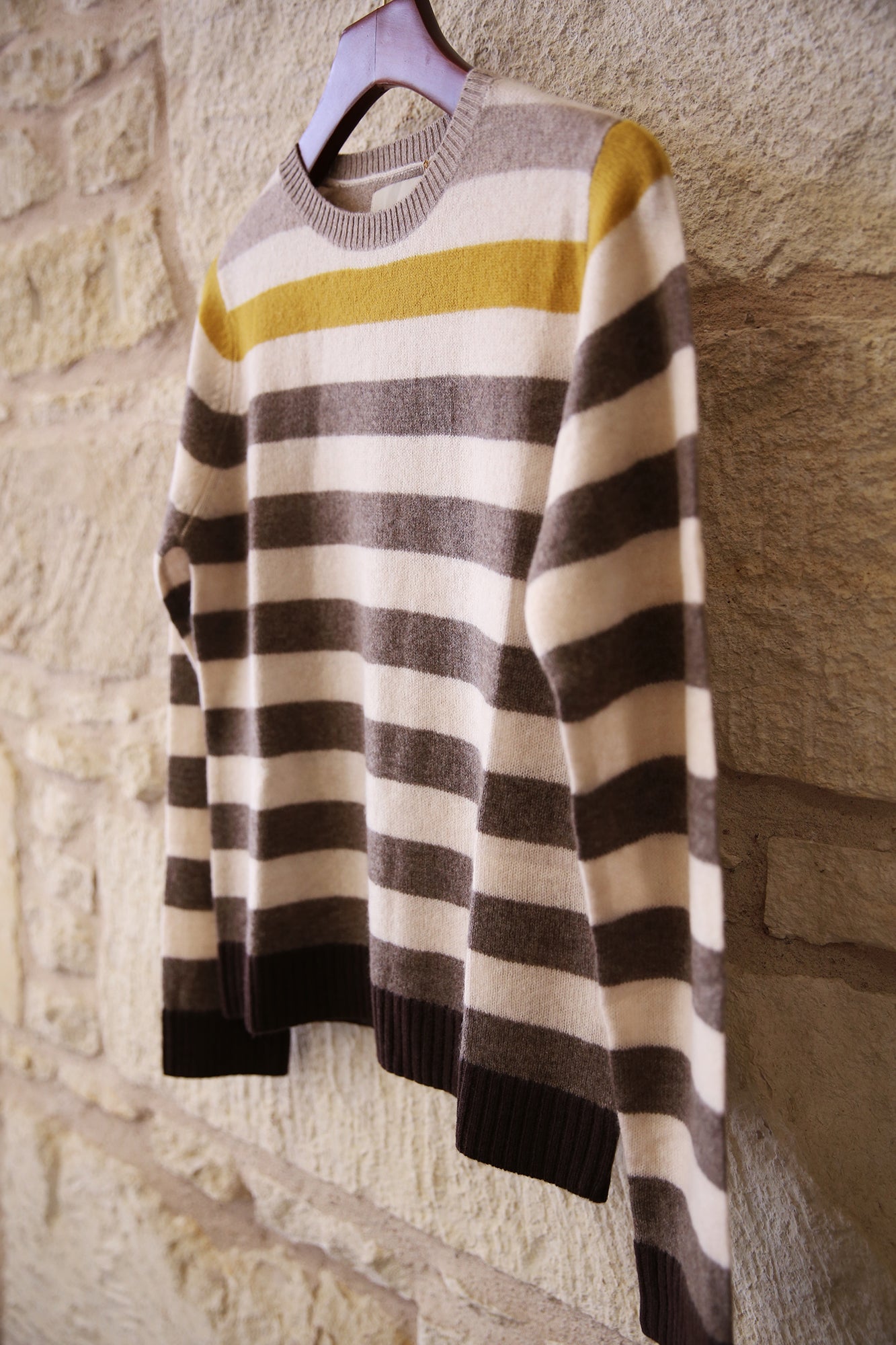 Cashmere Gradient Stripe Crew Sweater