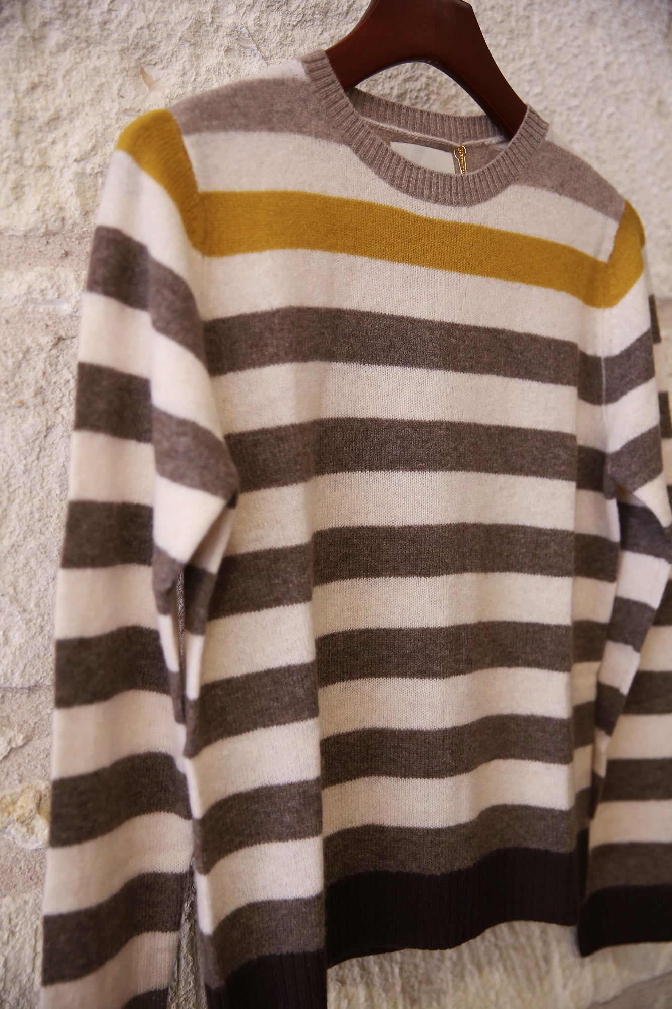 Cashmere Gradient Stripe Crew Sweater