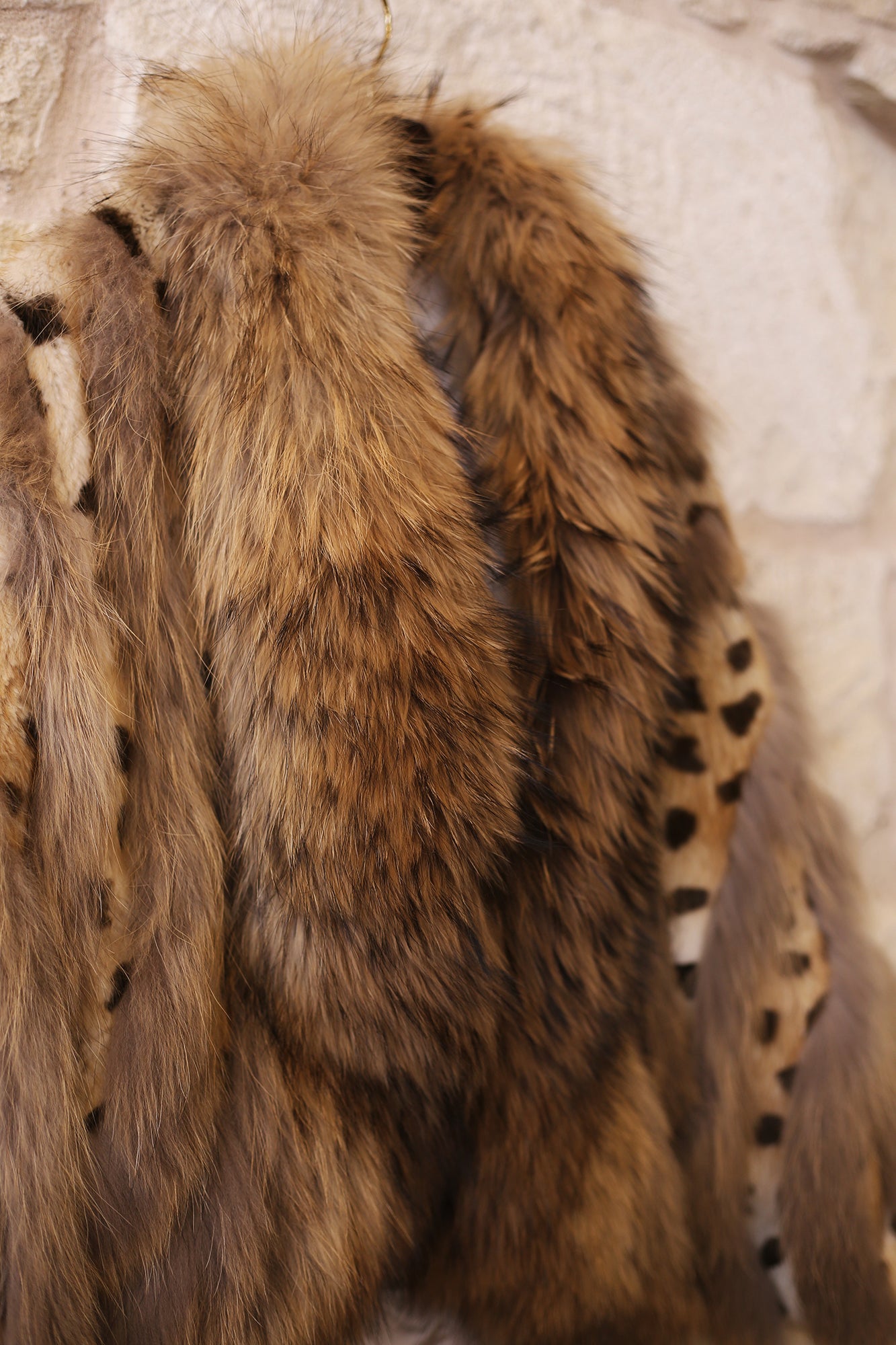Cheetah Printed Muskrat & Raccoon Jacket