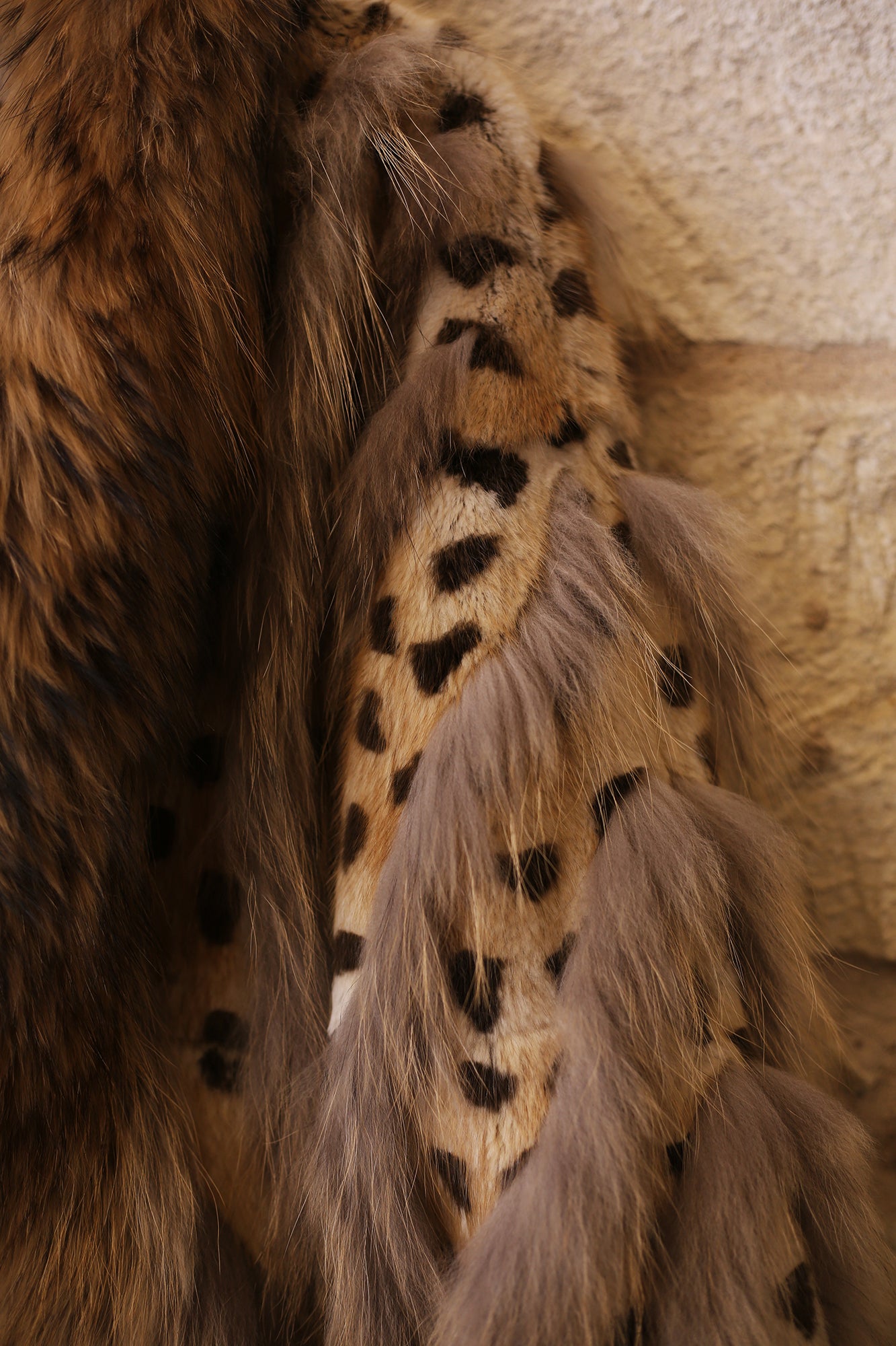Cheetah Printed Muskrat & Raccoon Jacket