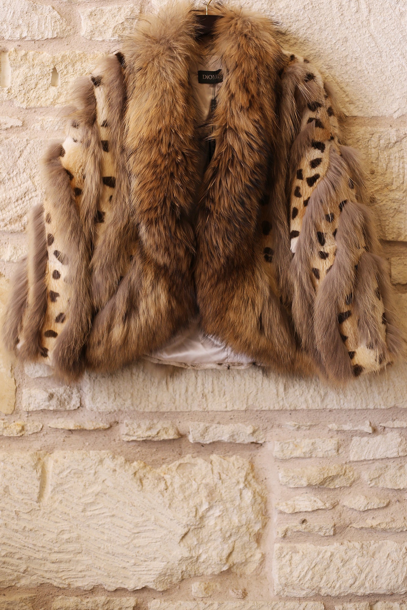 Cheetah Printed Muskrat & Raccoon Jacket