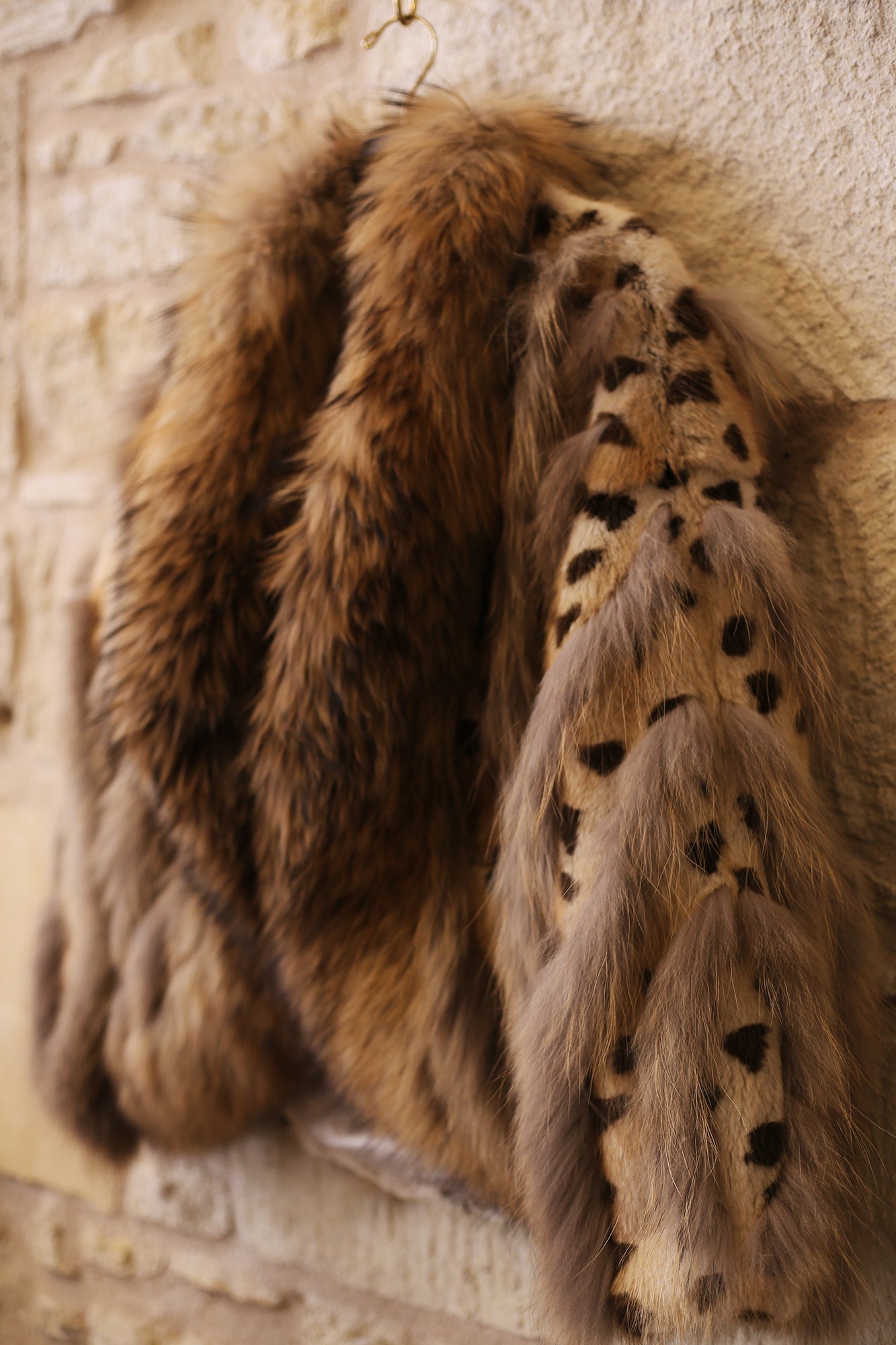 Cheetah Printed Muskrat & Raccoon Jacket