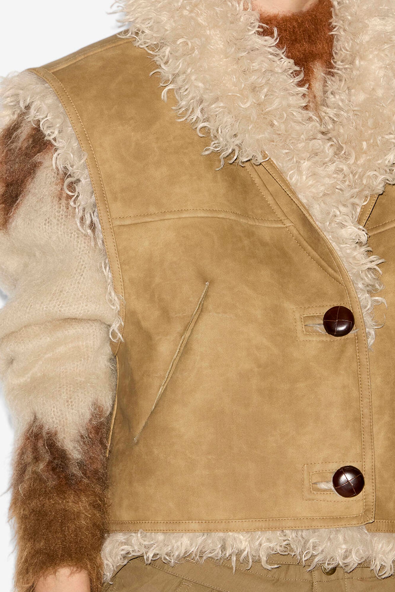 Clara Faux Shearling Sheepskin Vest