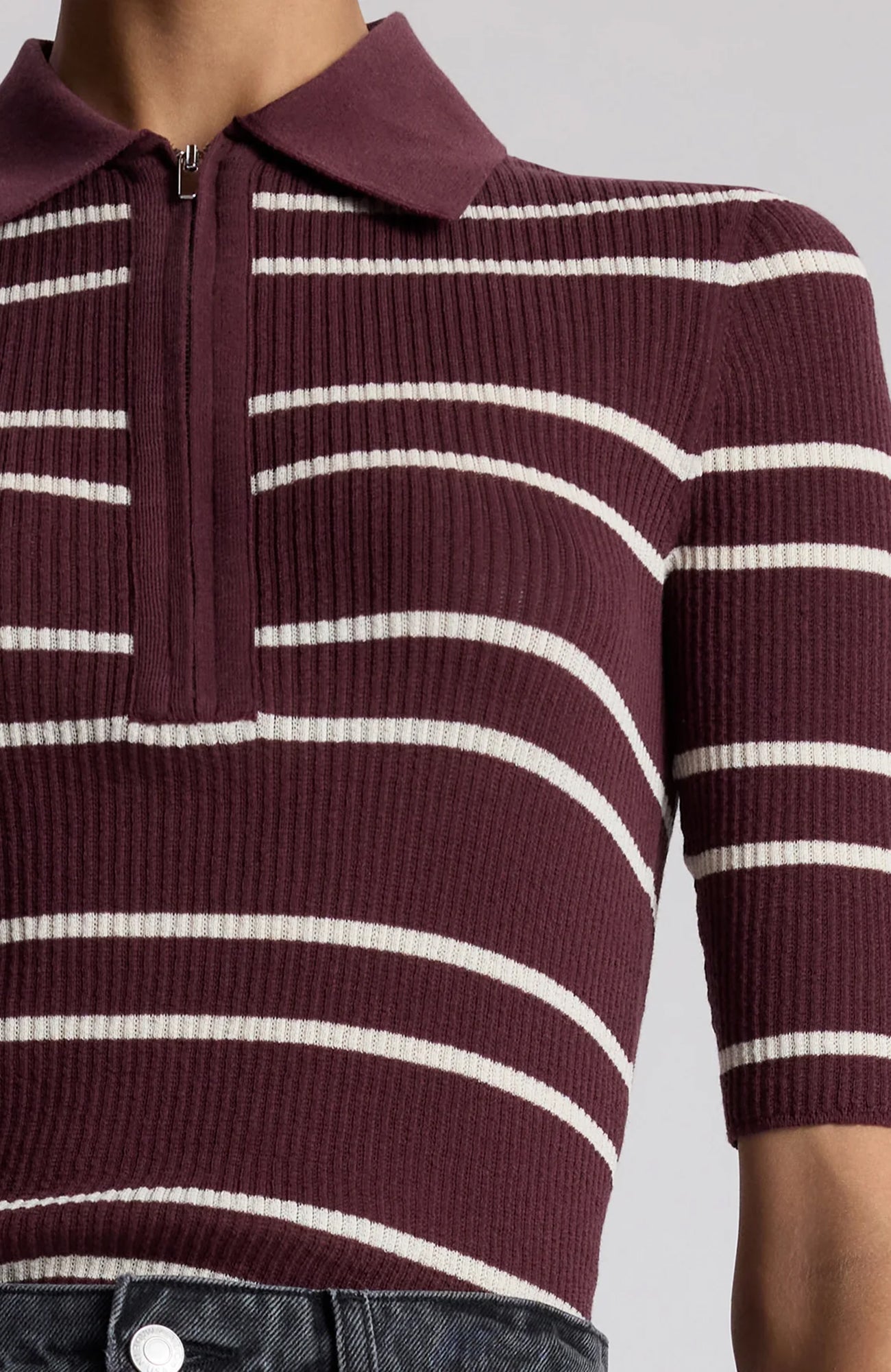 Cooper Top Carob/White Wide Stripe