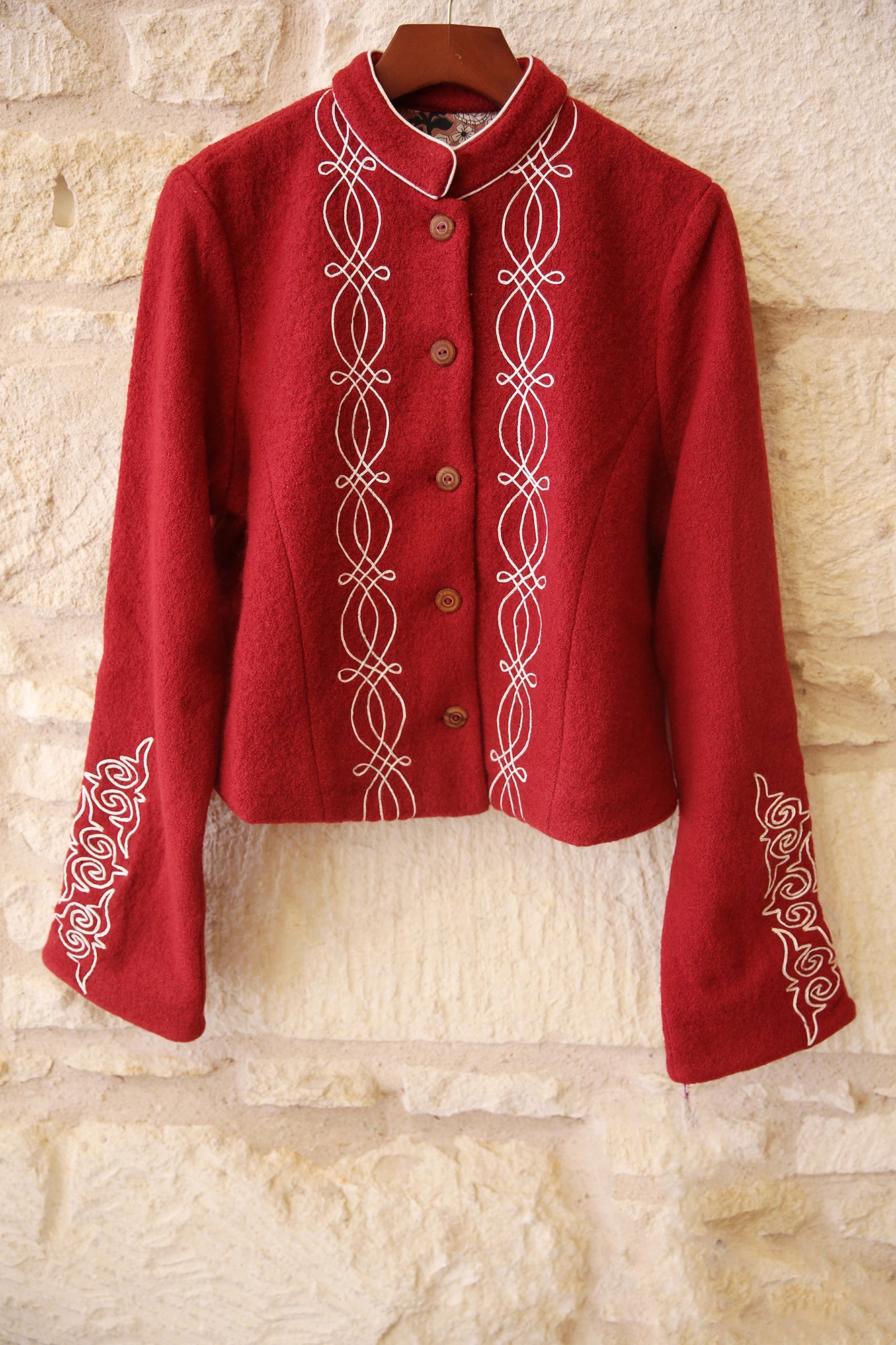 Corinne Scarlet Cord Jacket