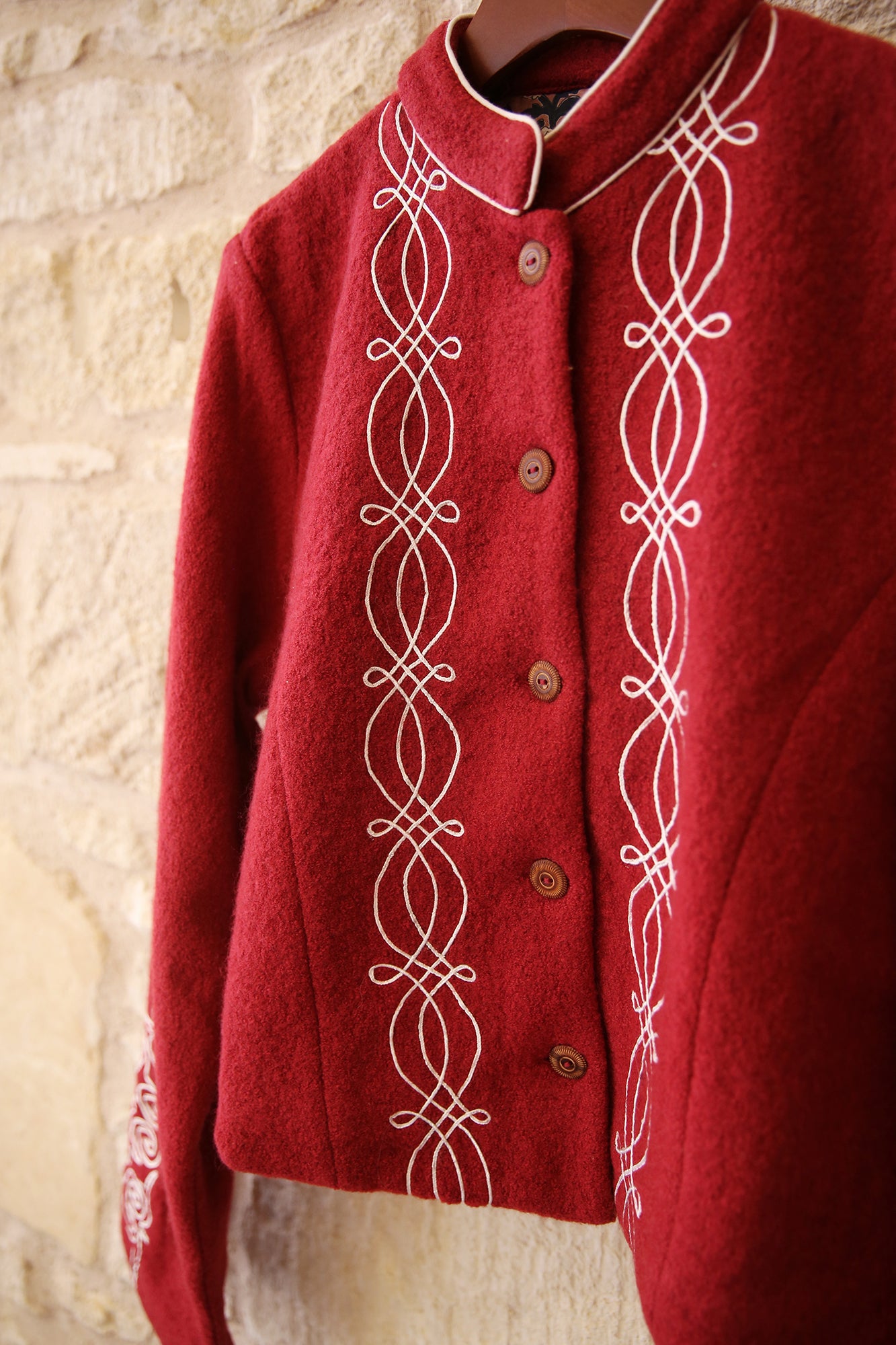 Corinne Scarlet Cord Jacket