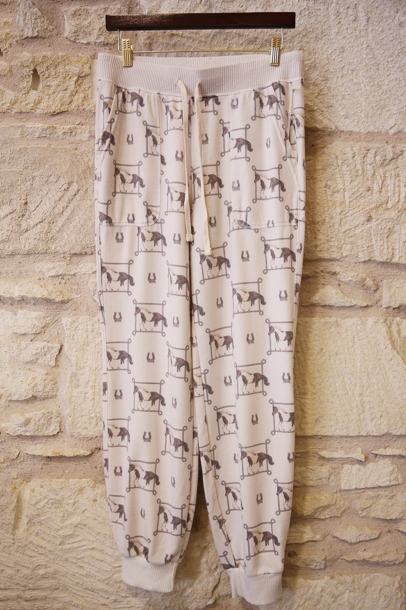 Cozy Pocket Pants Lasso Horse Almond Milk