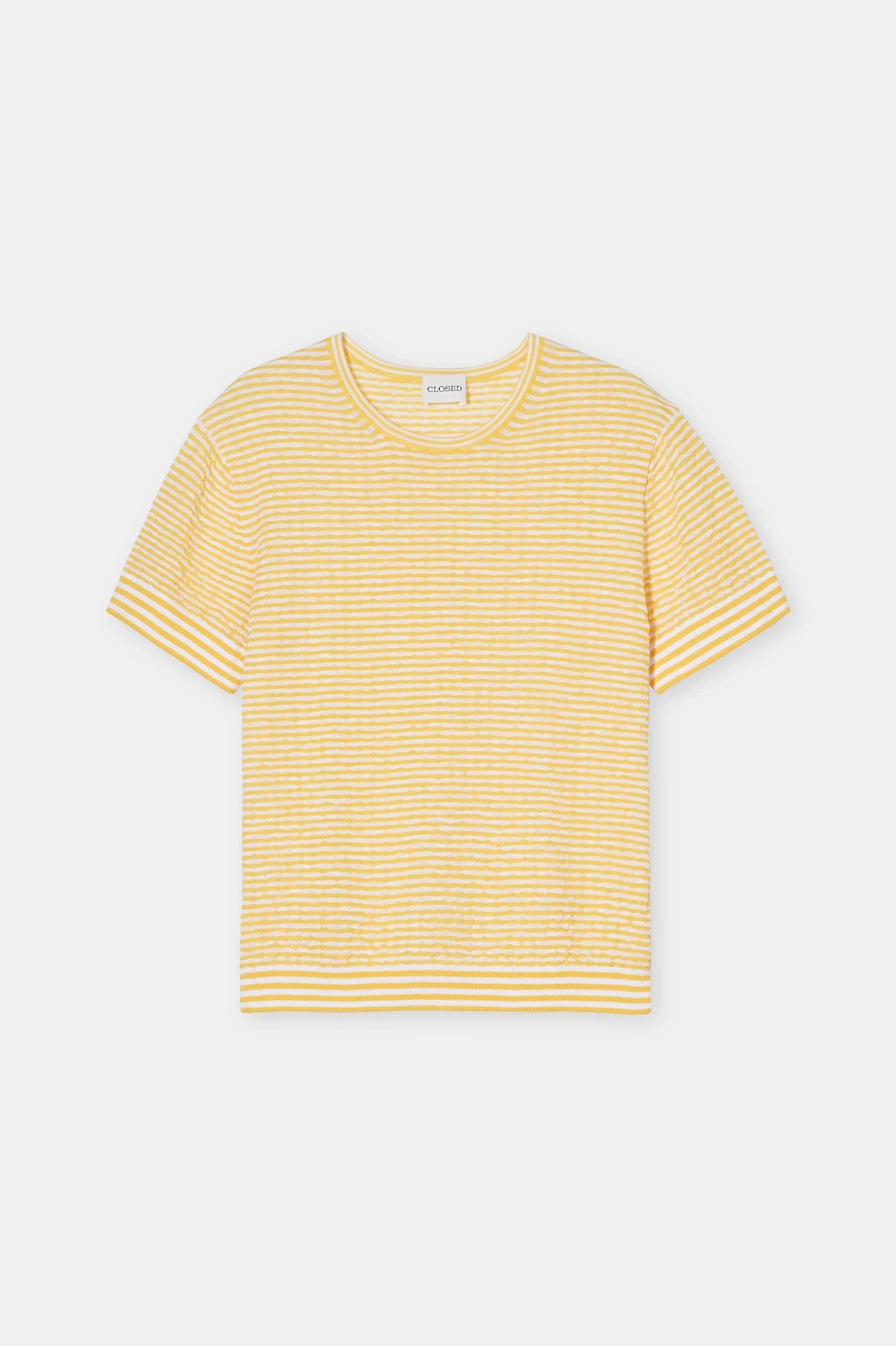 Crew Neck Short Sleeve Top in Searsucker Knit
