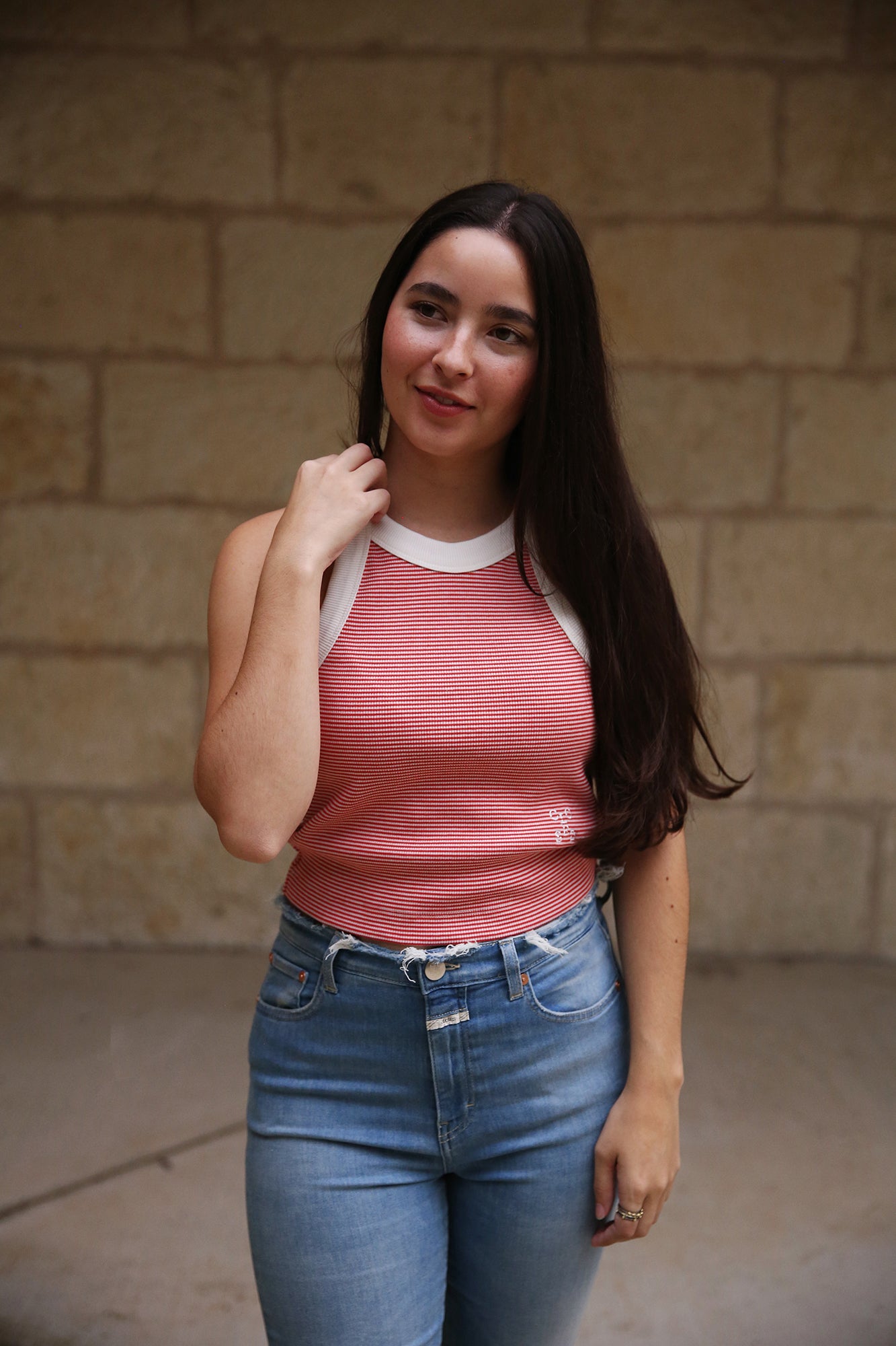 Cropped Racer Tank Top Arabiata