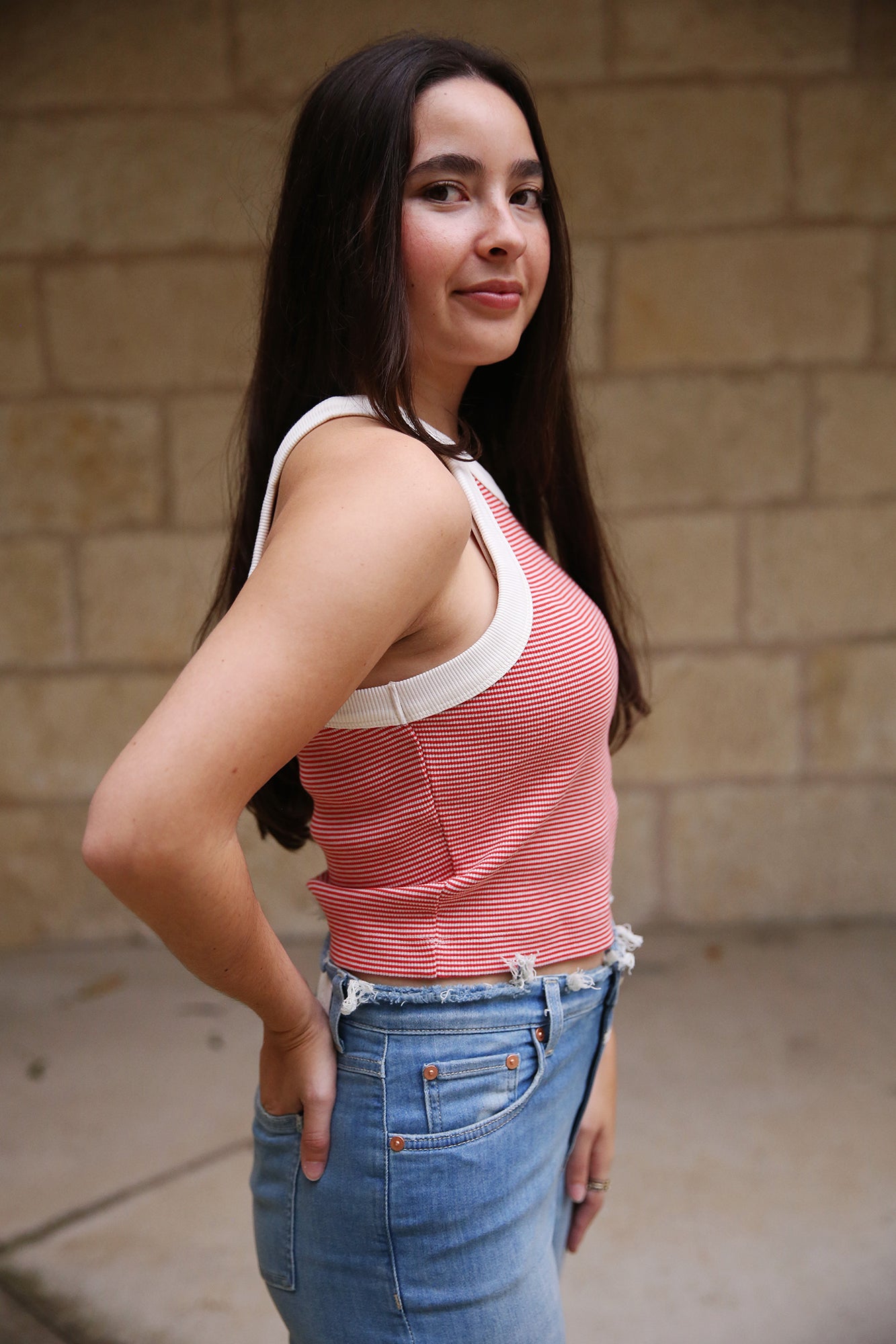 Cropped Racer Tank Top Arabiata