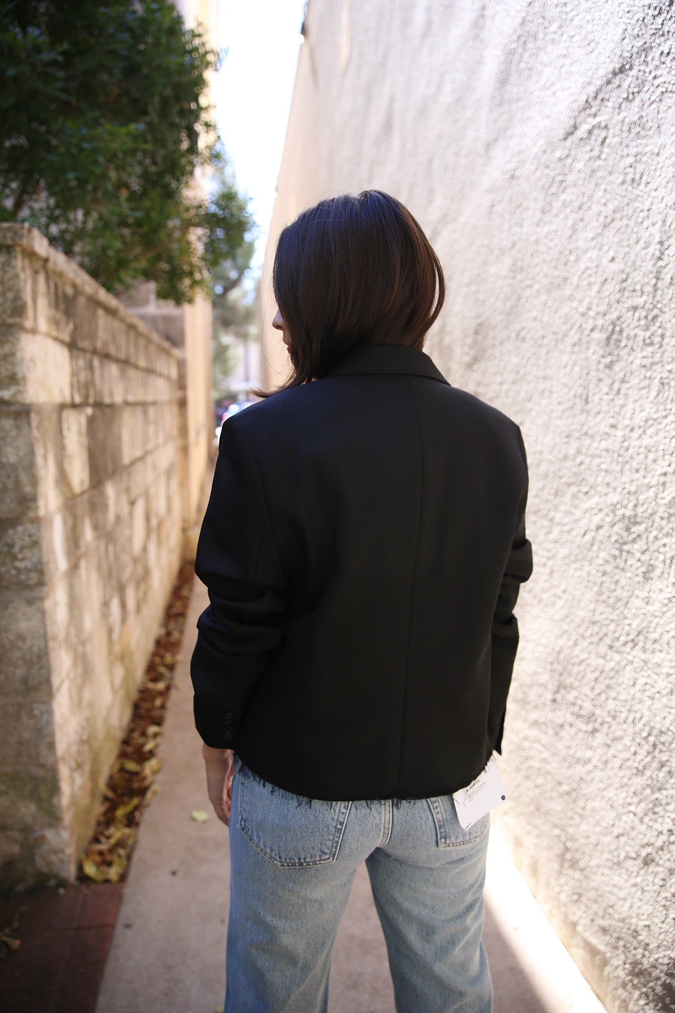 Cutoff Boyfriend Blazer Black