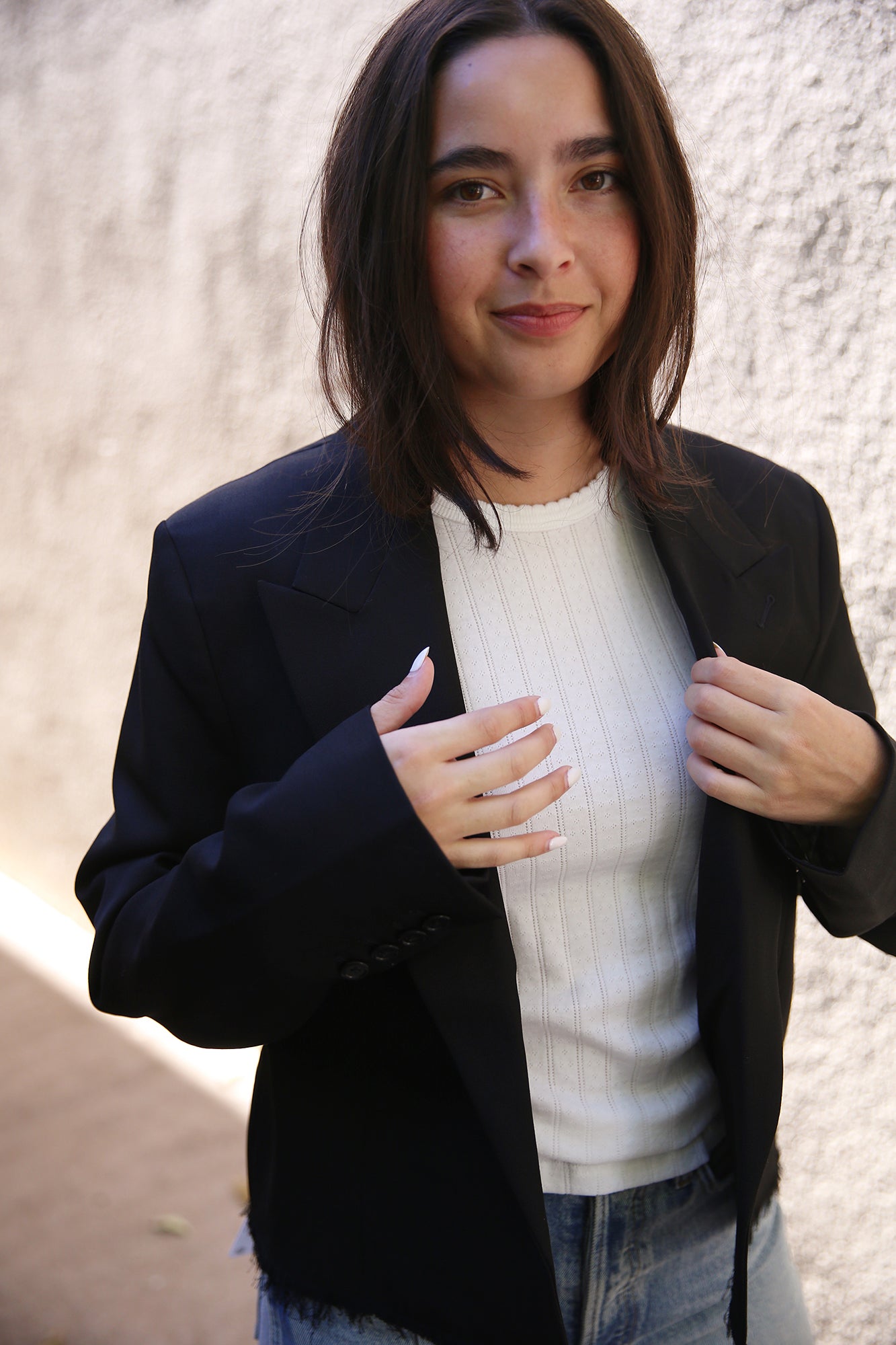 Cutoff Boyfriend Blazer Black