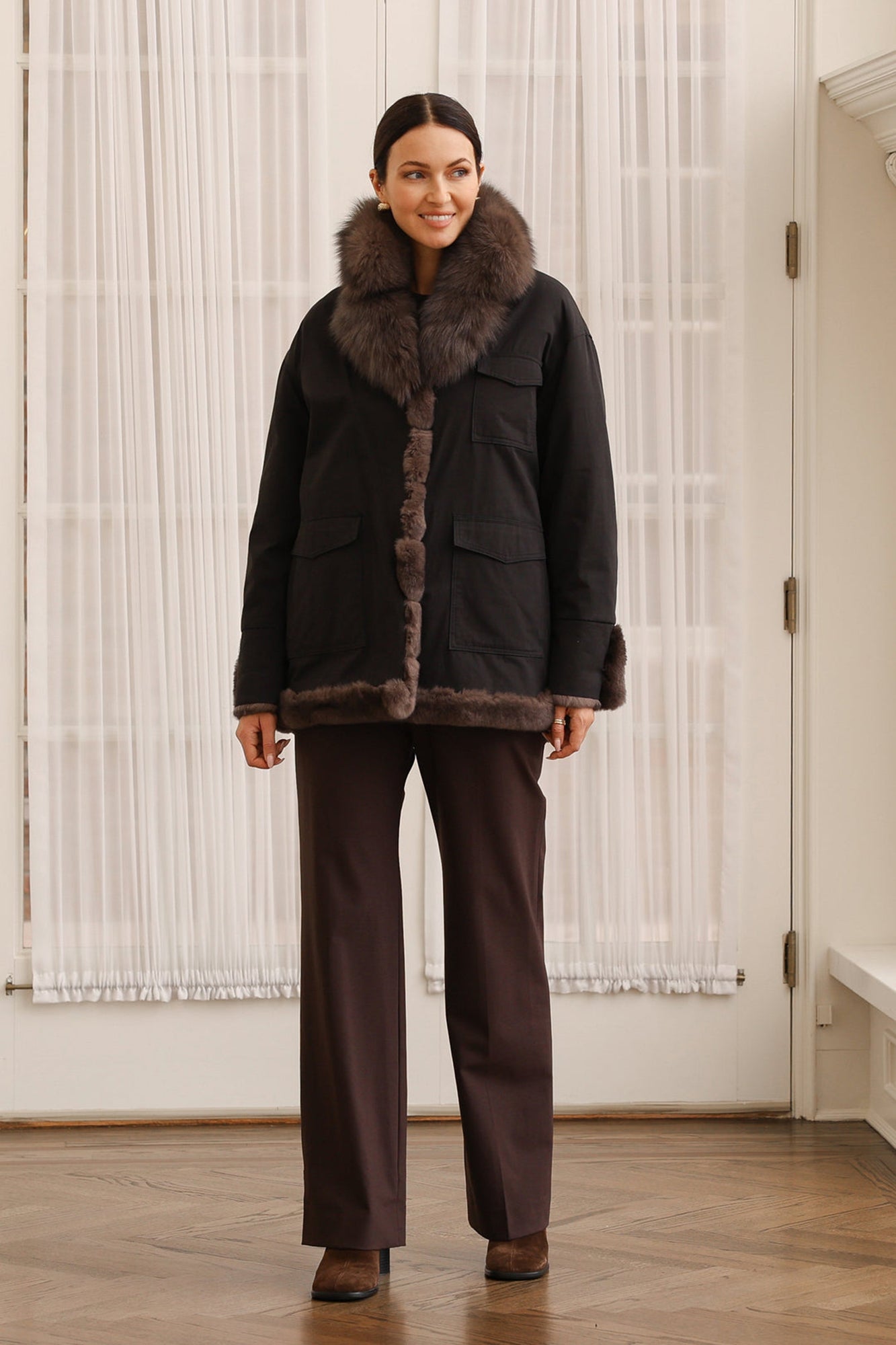 Reversible Cotton To Fox Coat