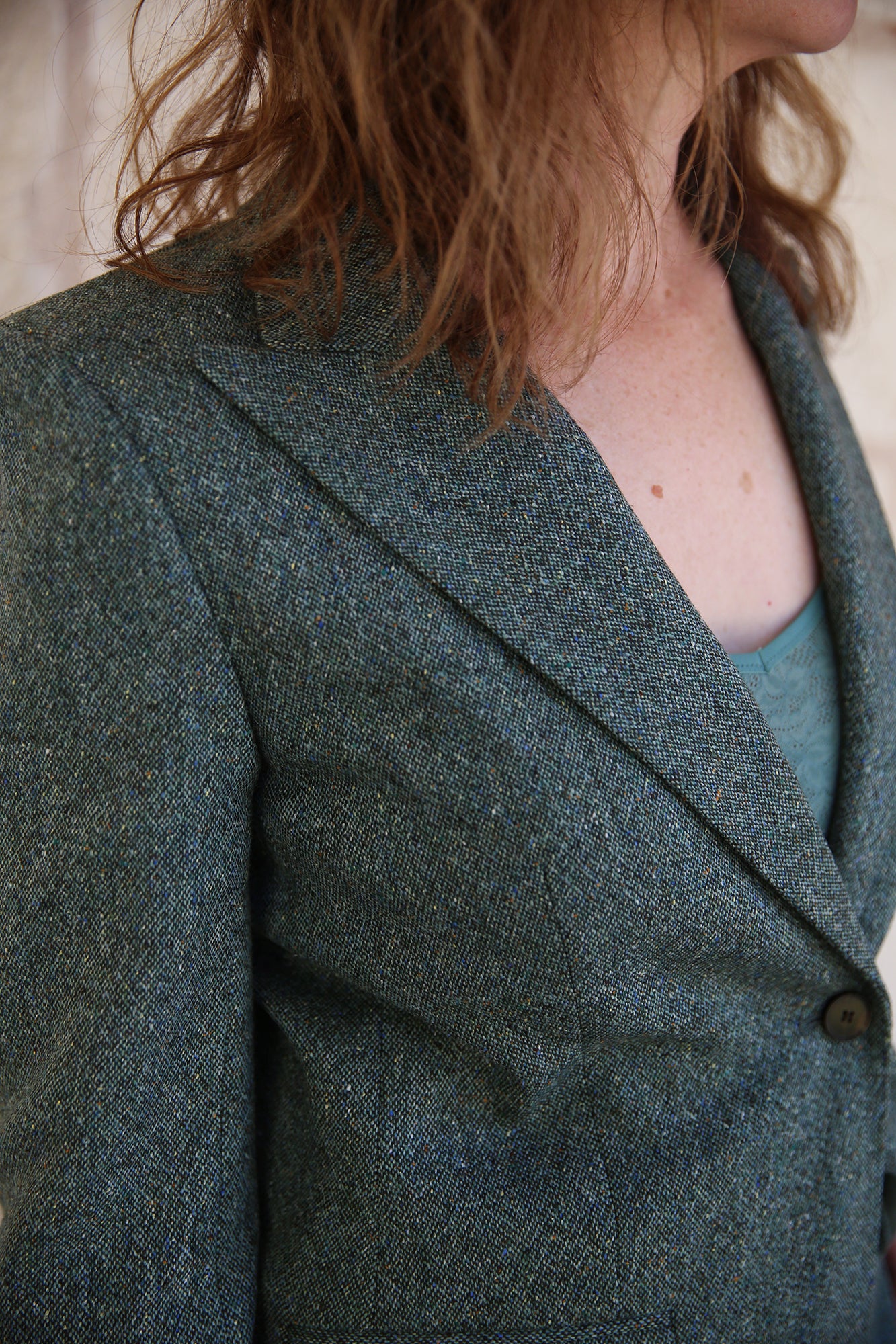 Donegal Tweed Peak Lapel Blazer Ivy Vine Multi
