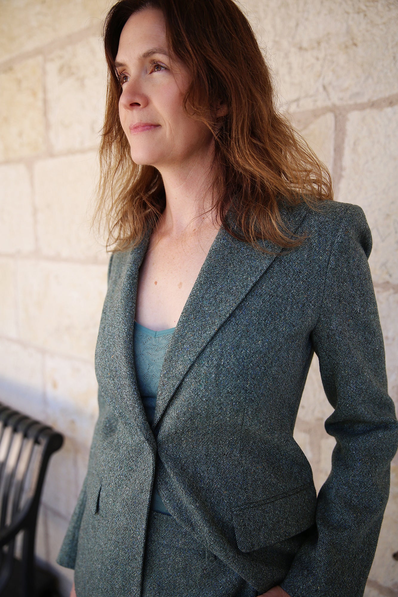 Donegal Tweed Peak Lapel Blazer Ivy Vine Multi